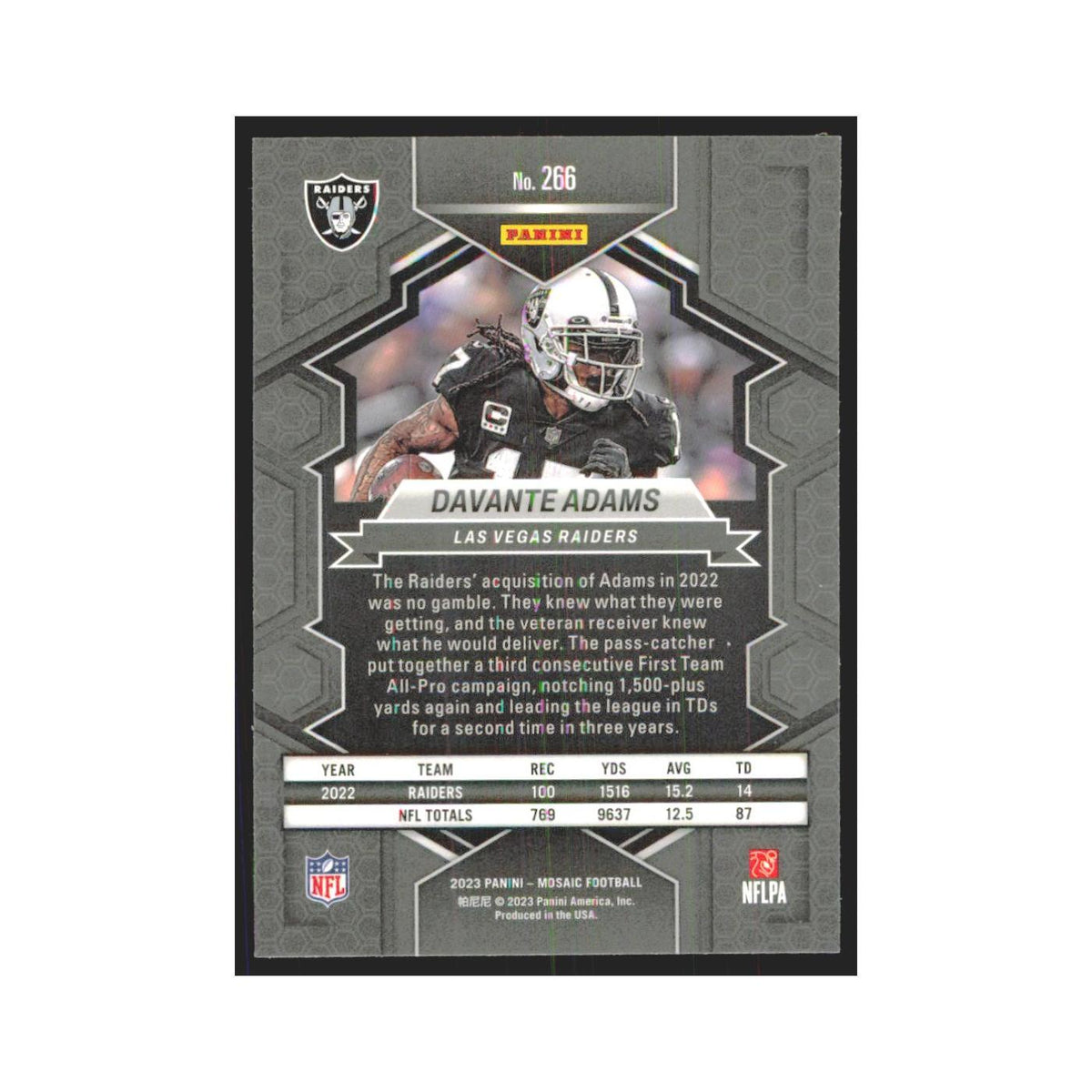 2023 Panini Mosaic National Pride Davante Adams Raiders #266