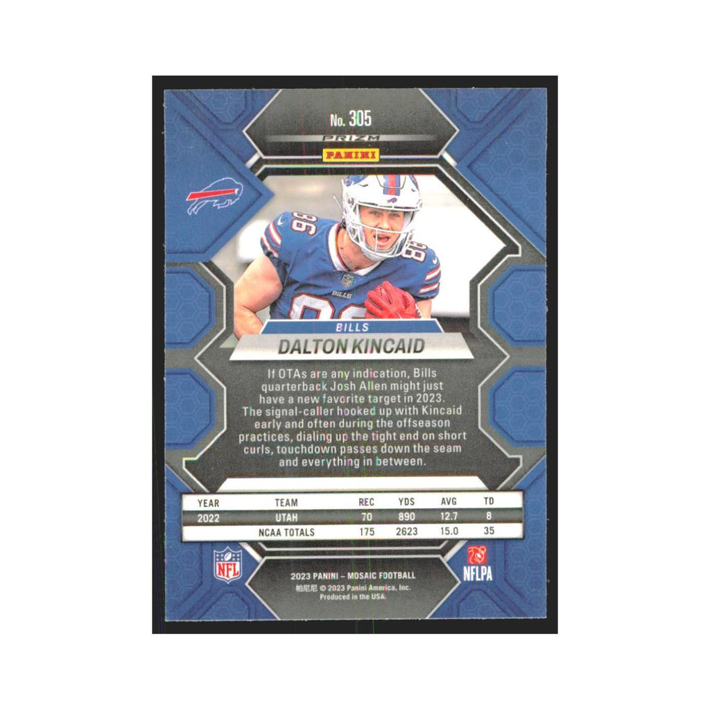 2023 Panini Mosaic Silver Dalton Kincaid RC Bills #305