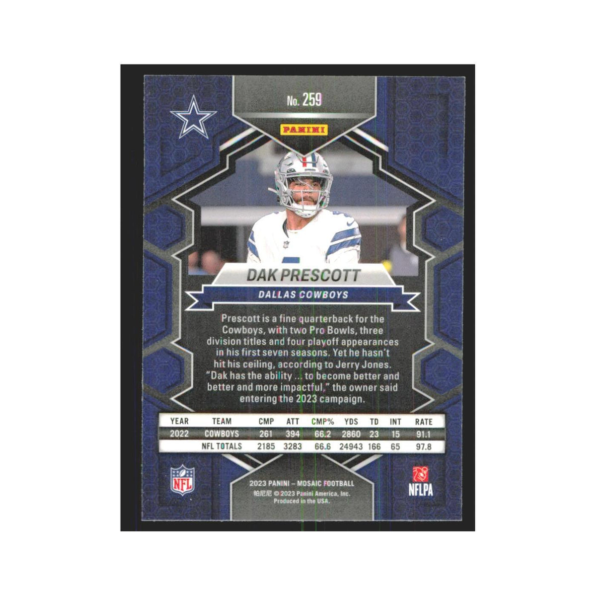2023 Panini Mosaic National Pride Dak Prescott Cowboys #259