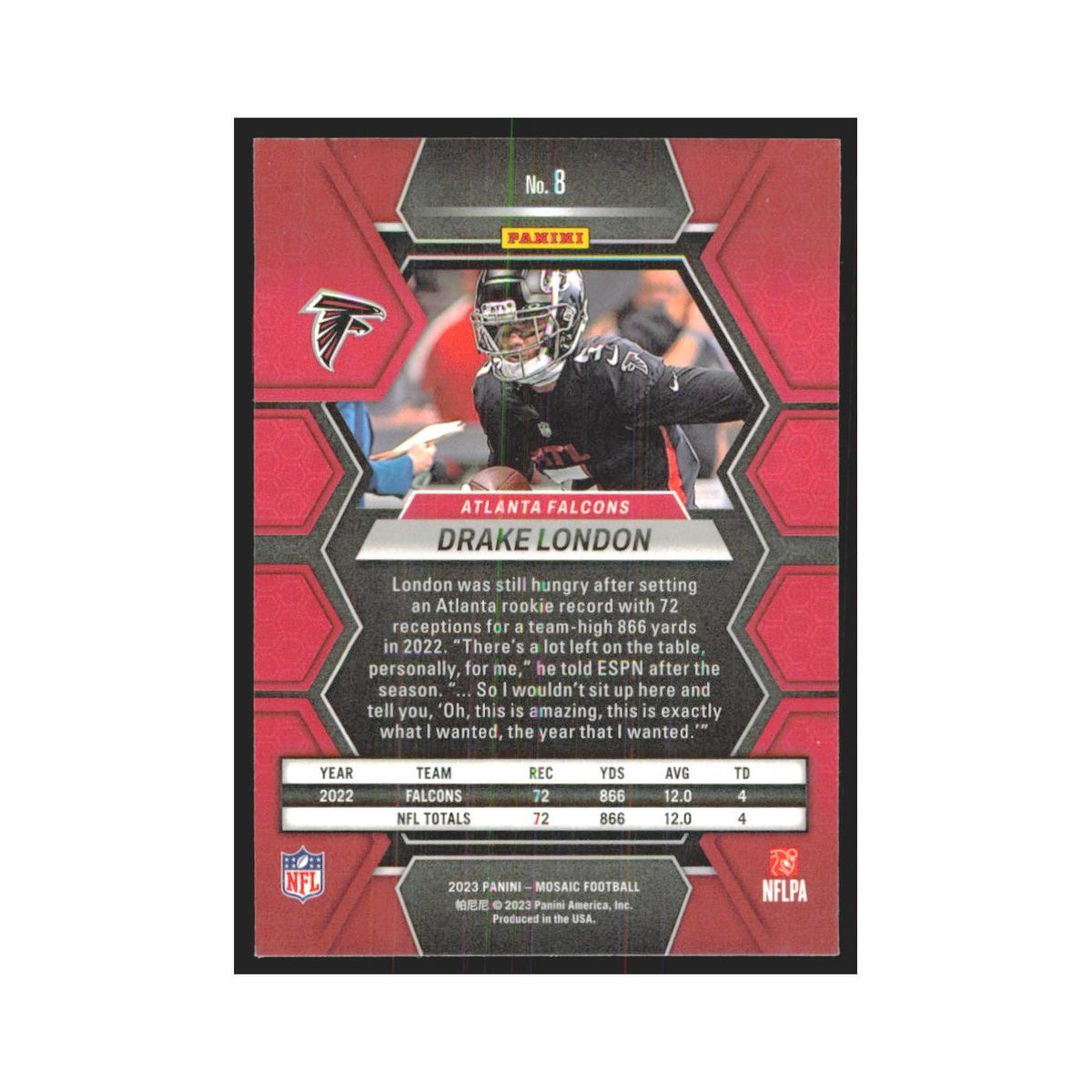 2023 Panini Mosaic Drake London Falcons #8
