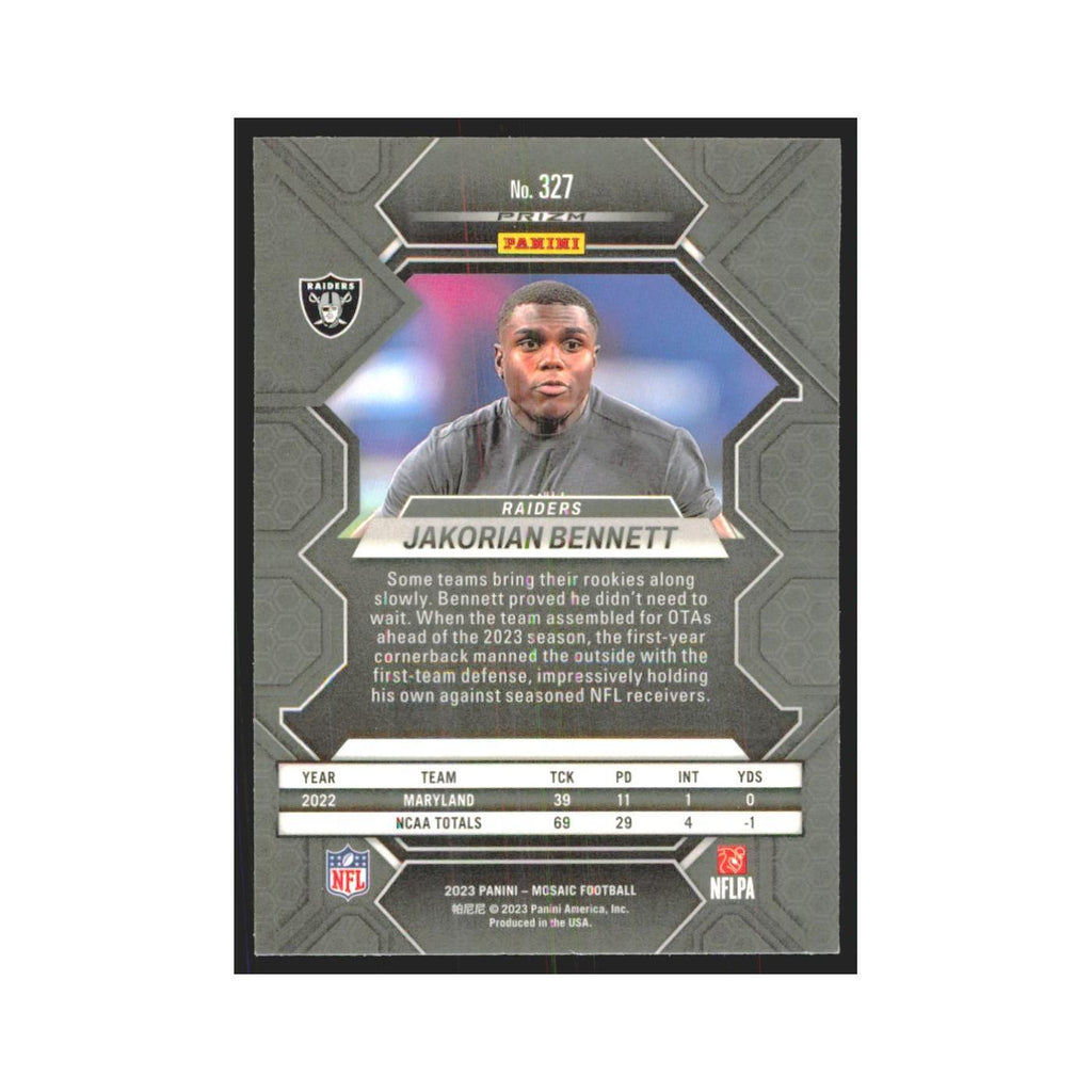 2023 Panini Mosaic Green Jakorian Bennett RC Raiders #327