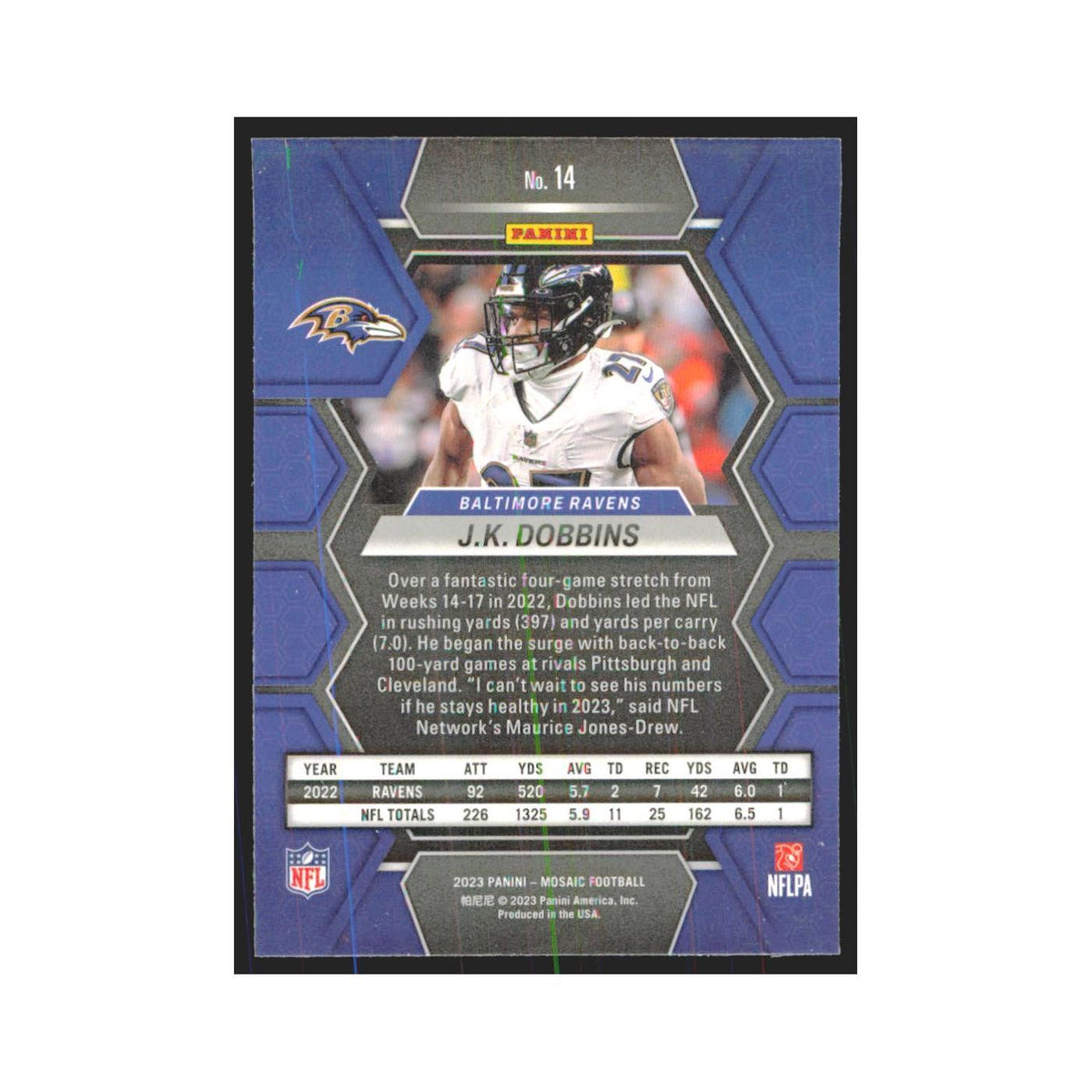 2023 Panini Mosaic J.K. Dobbins Ravens #14