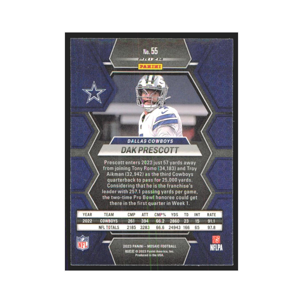 2023 Panini Mosaic Green Dak Prescott Cowboys #55