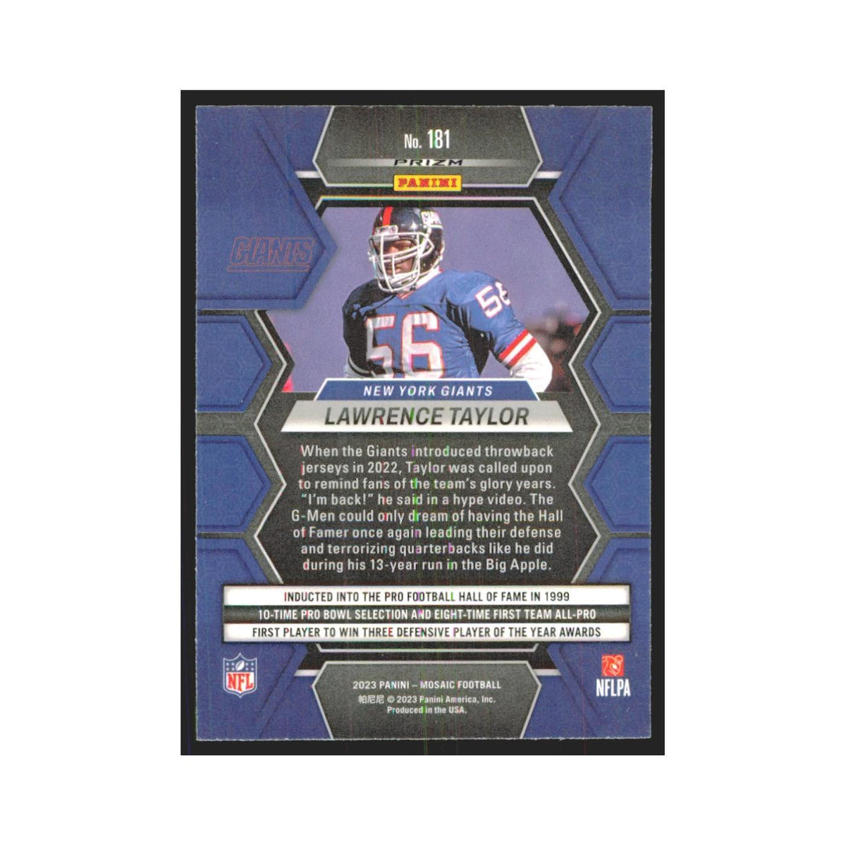 2023 Panini Mosaic Green Lawrence Taylor Giants #181