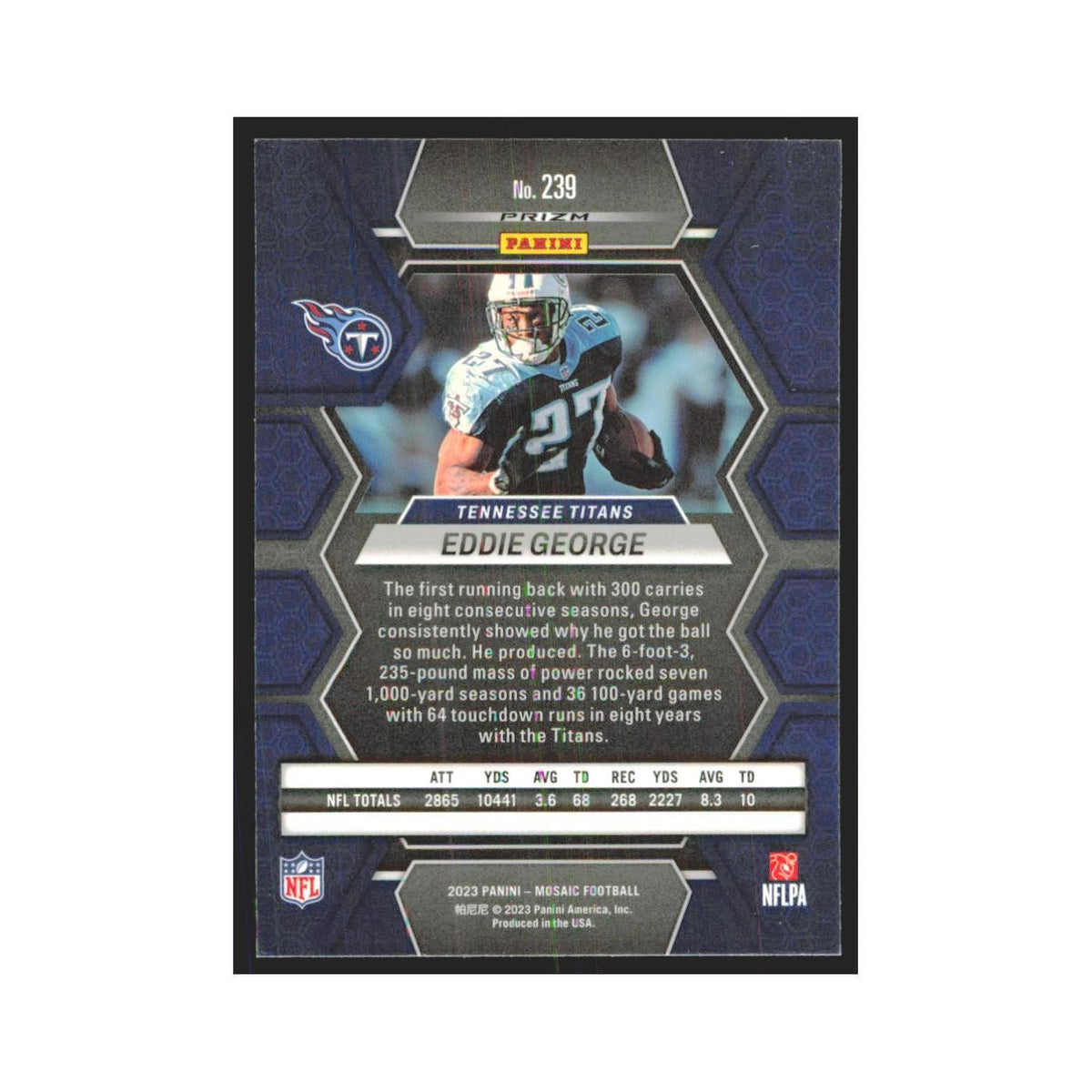 2023 Panini Mosaic Green Eddie George Titans #239