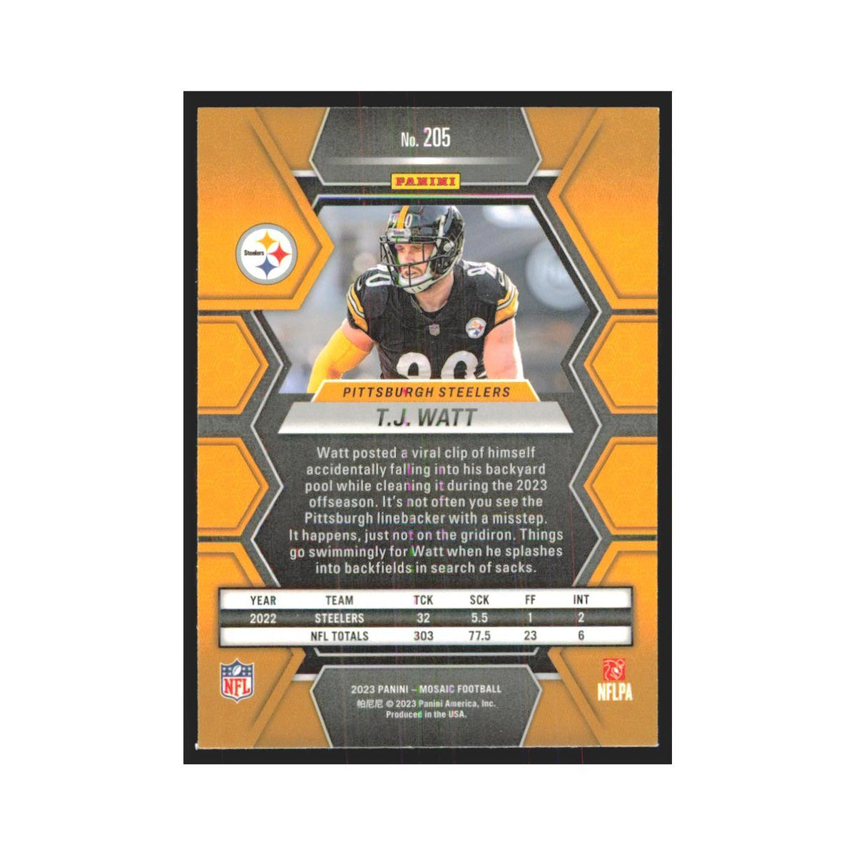 2023 Panini Mosaic T.J. Watt Steelers #205