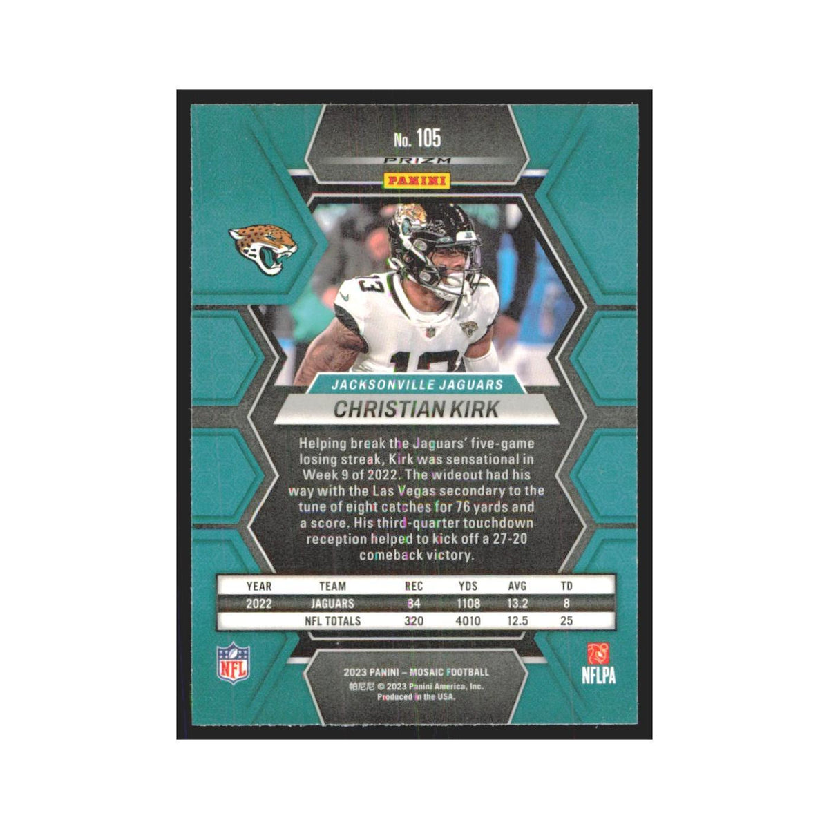 2023 Panini Mosaic Green Christian Kirk Jaguars #105