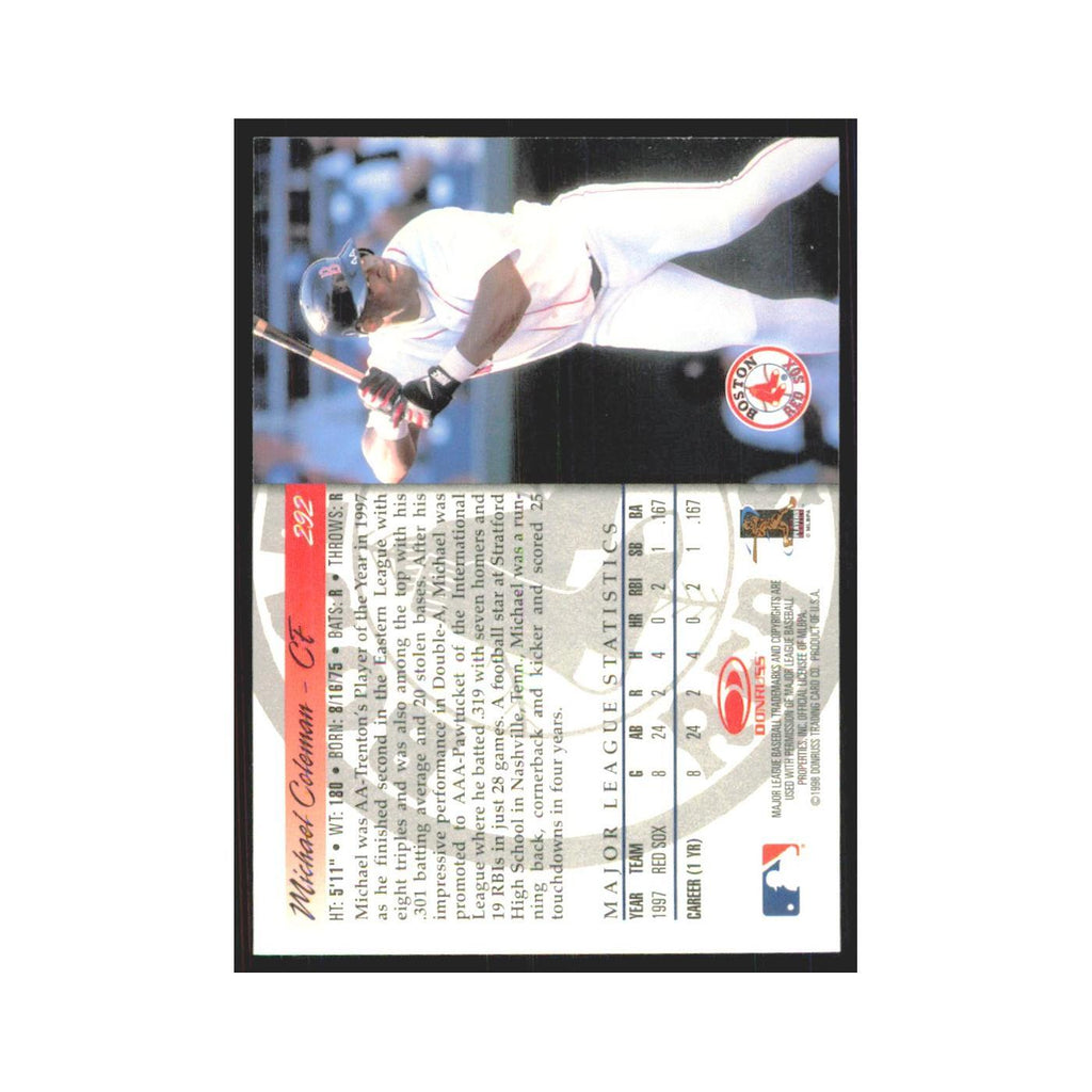 1998 Donruss Michael Coleman RC Red Sox #292