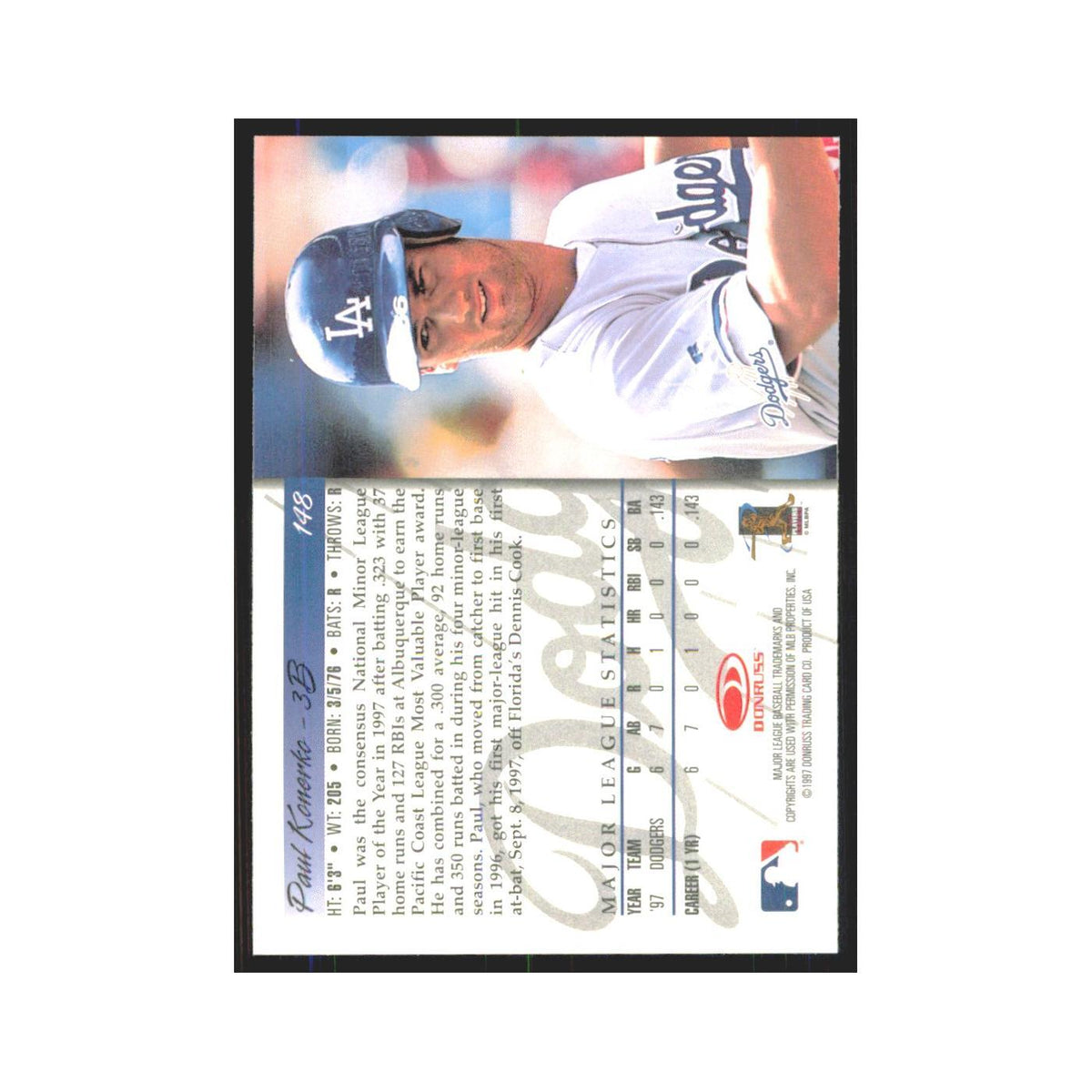 1998 Donruss Paul Konerko RC Dodgers #148