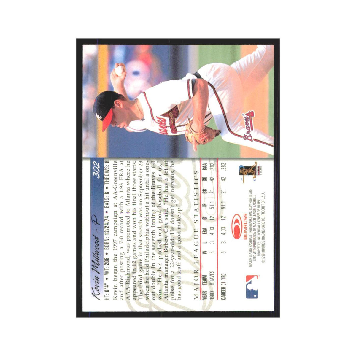 1998 Donruss Kevin Millwood RC Braves #302