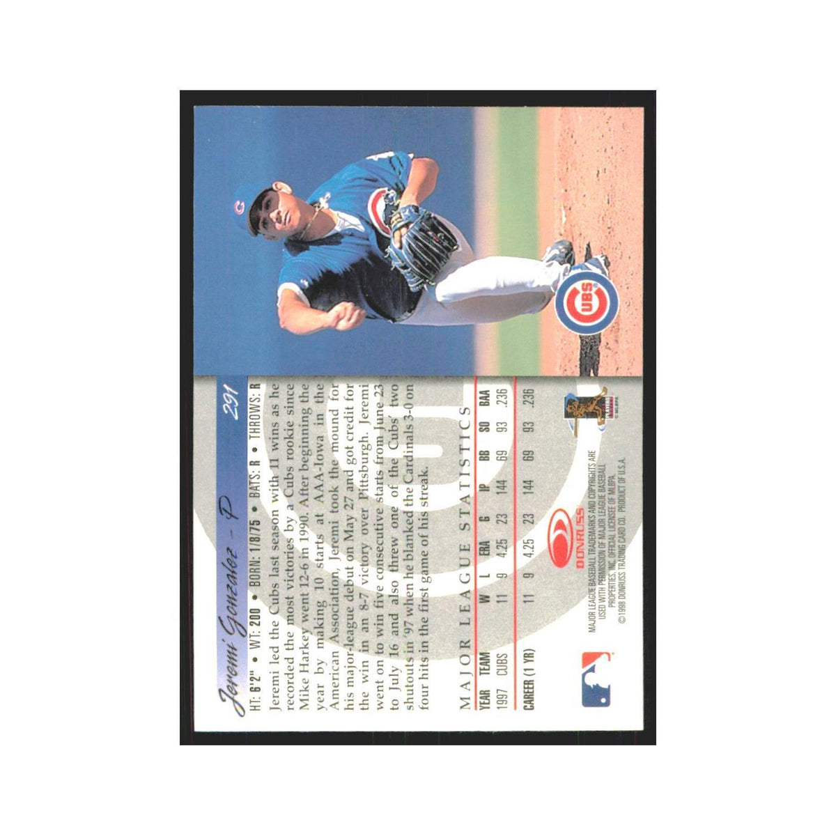 1998 Donruss Jeremi Gonzalez RC Cubs #291