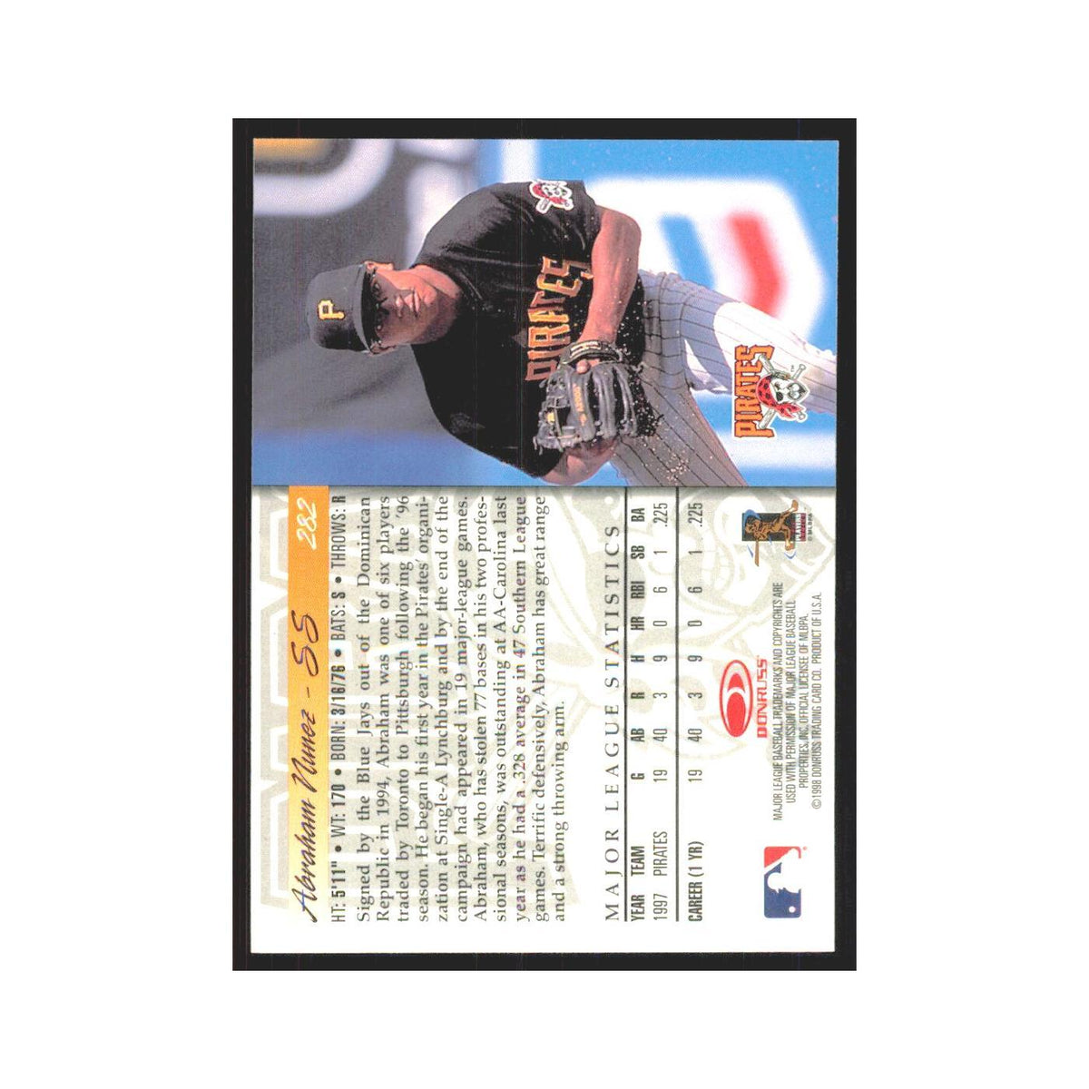1998 Donruss Abraham Nunez RC Pirates #282