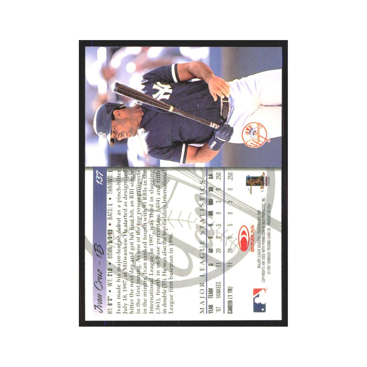 1998 Donruss Ivan Cruz Yankees #137