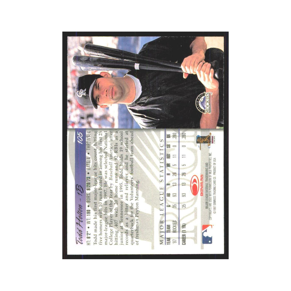 1998 Donruss Todd Helton RC Rockies #105