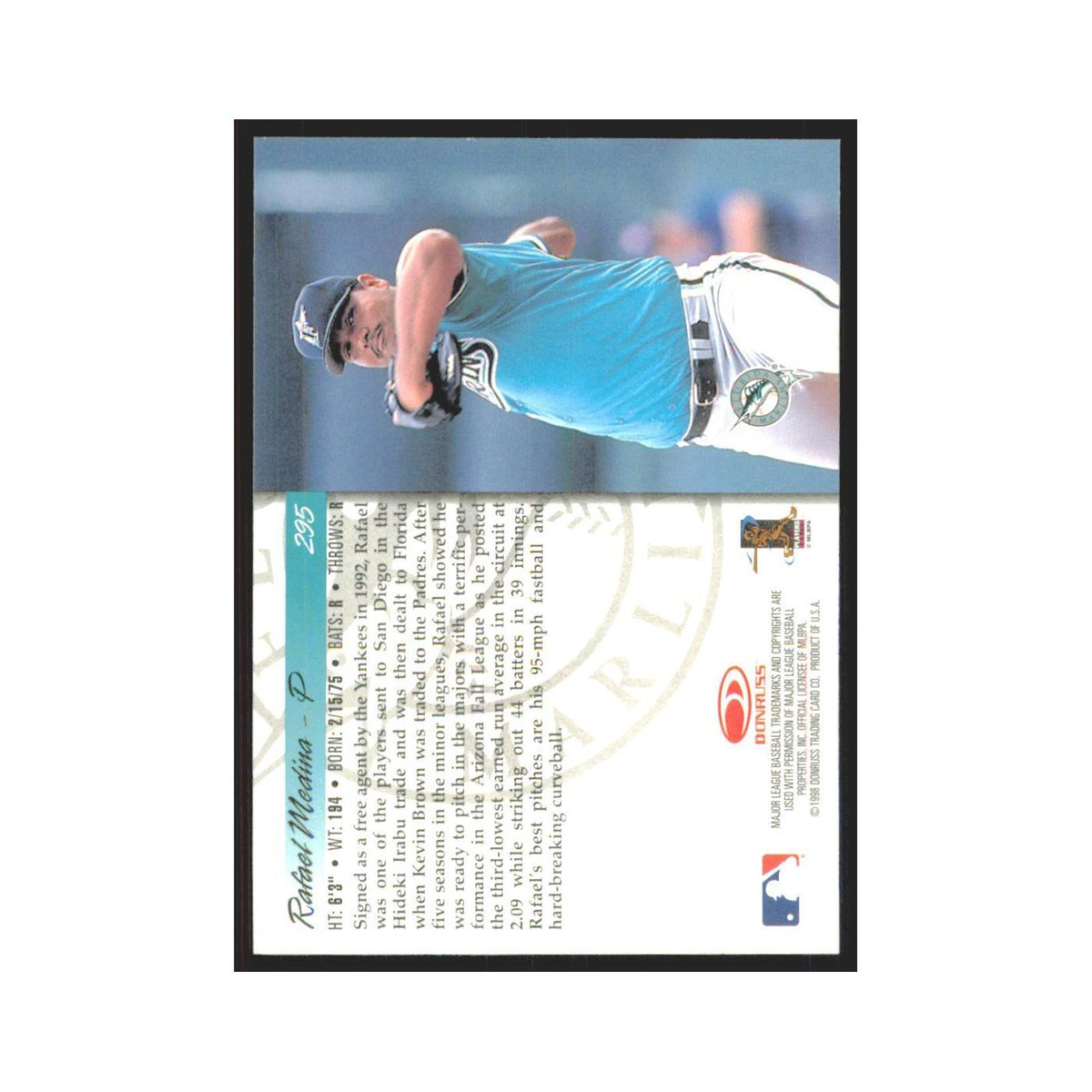 1998 Donruss Rafael Medina RC Florida Marlins #295