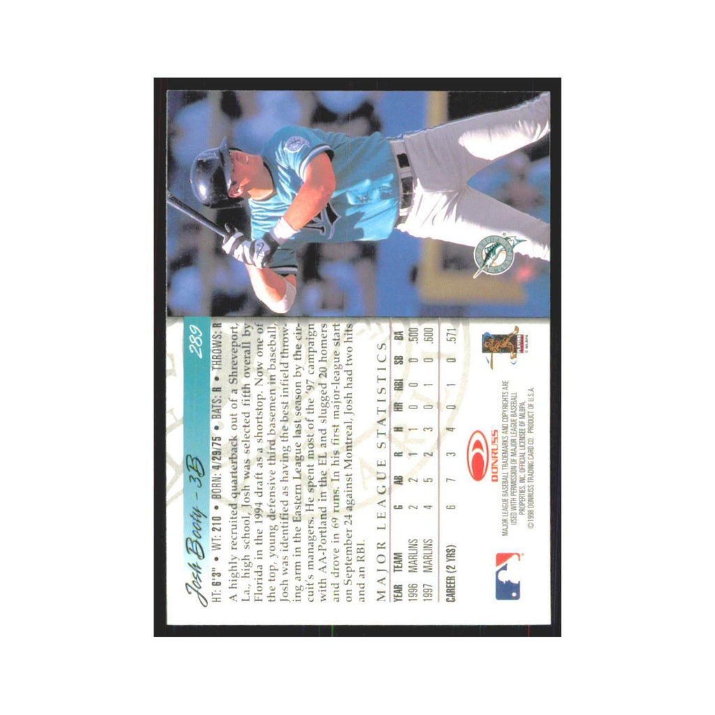 1998 Donruss Josh Booty RC Florida Marlins #289