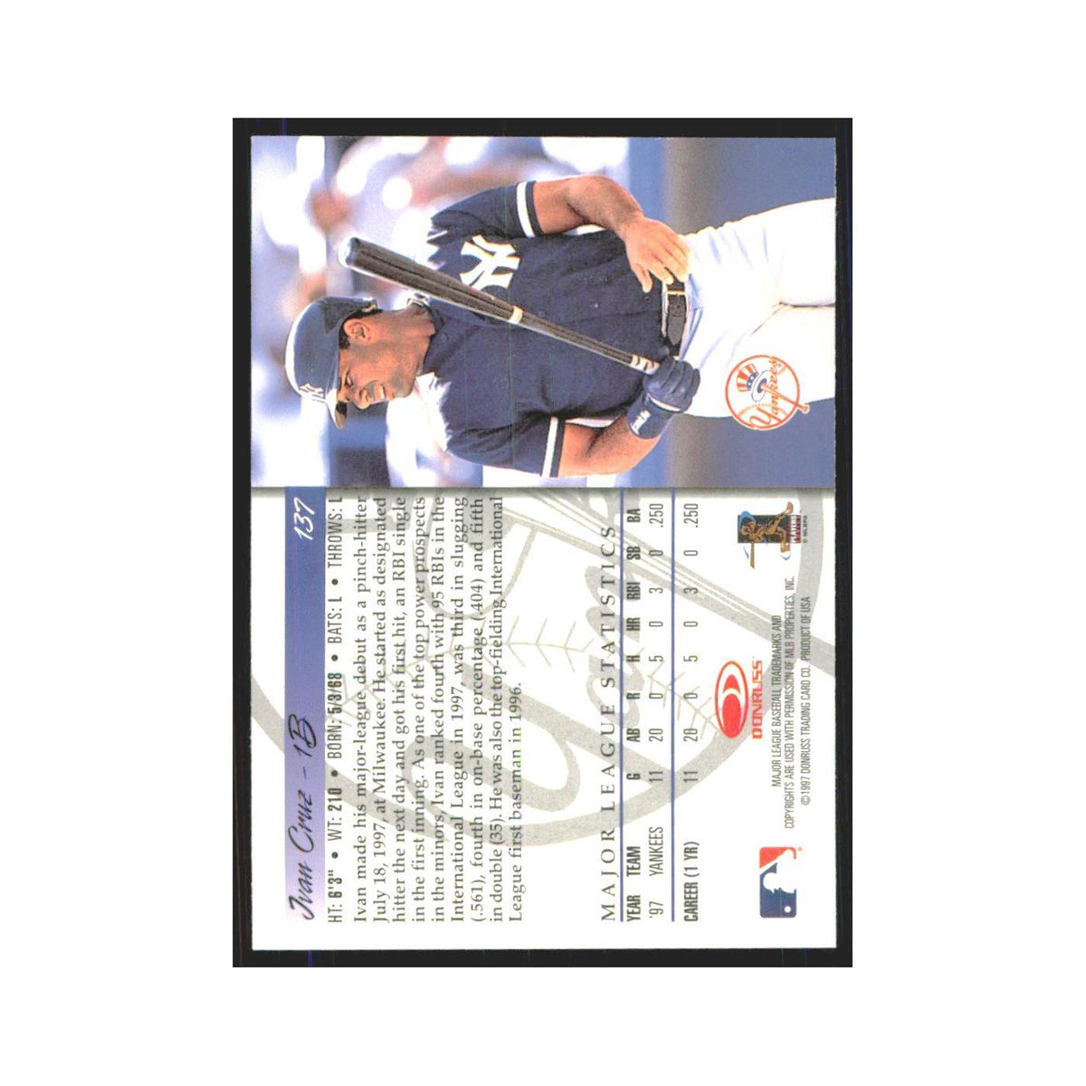 1998 Donruss Ivan Cruz Yankees #137