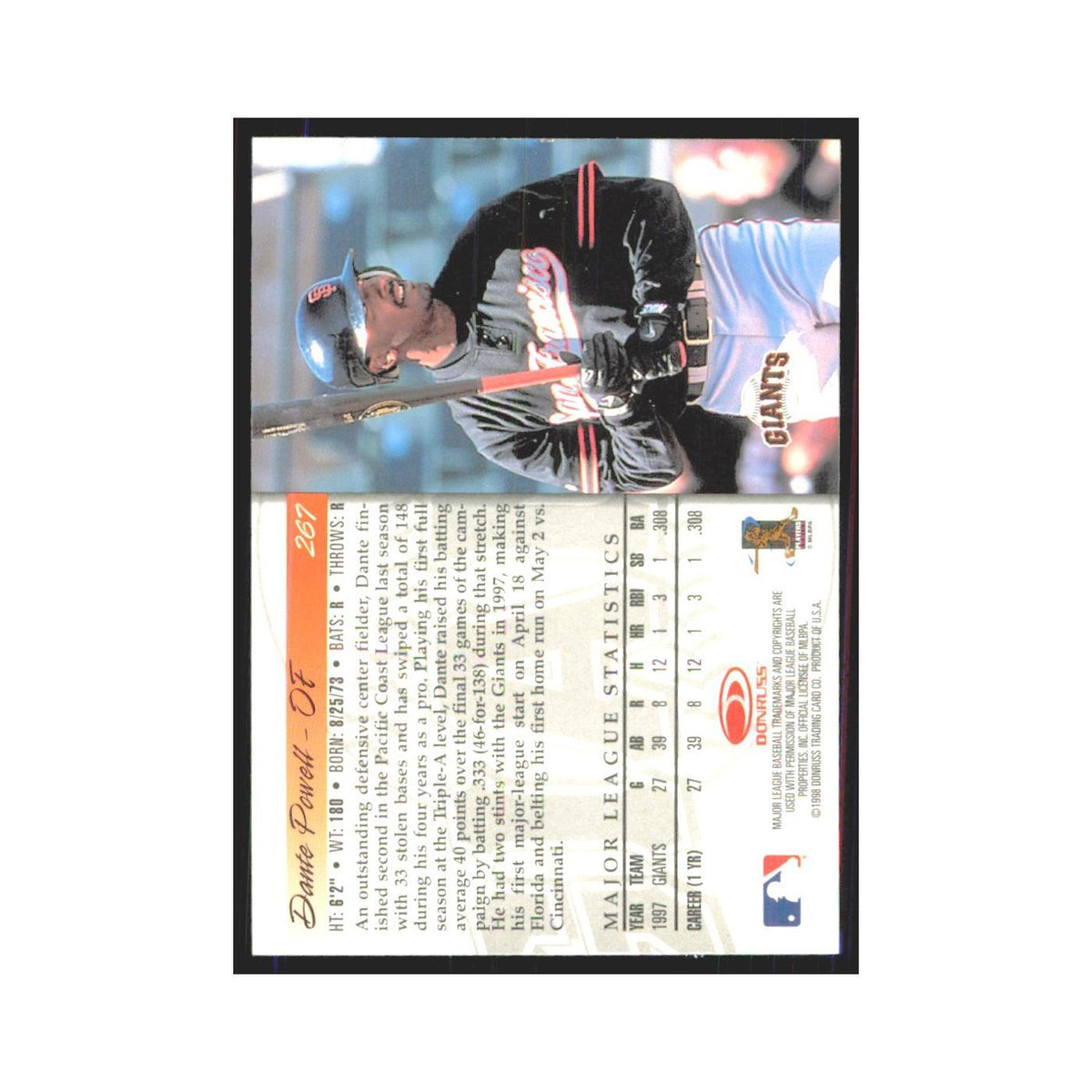 1998 Donruss Dante Powell RC Giants #267