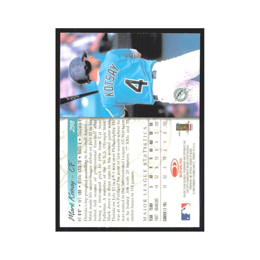 1998 Donruss Mark Kotsay RC Florida Marlins #298