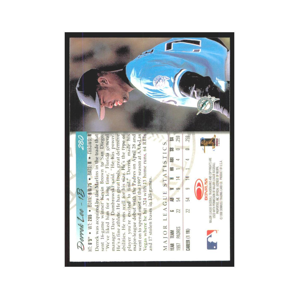 1998 Donruss Derrek Lee RC Florida Marlins #280