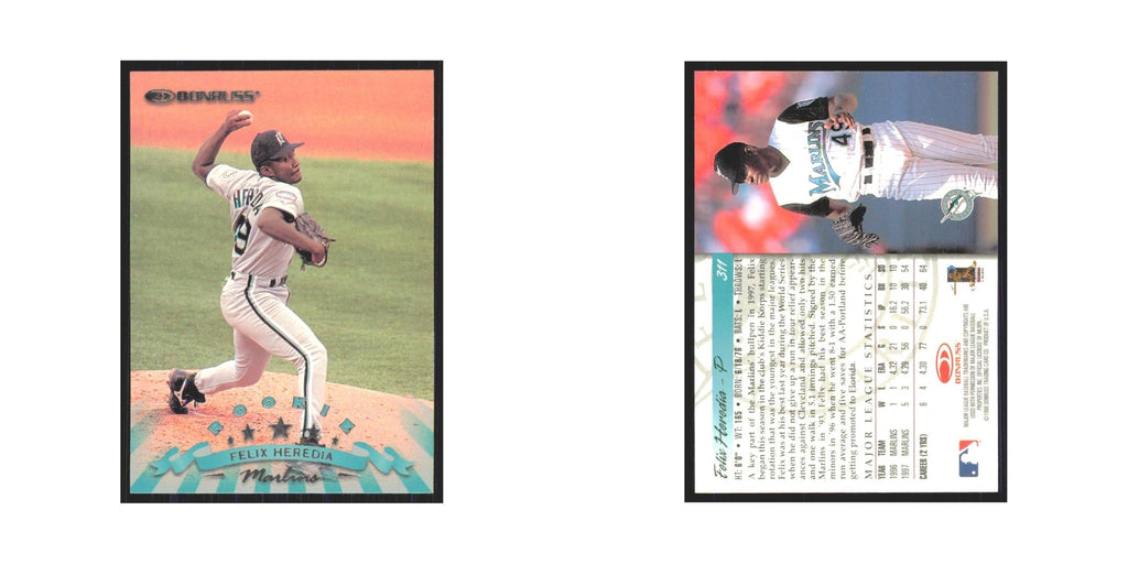 1998 Donruss Felix Heredia RC Florida Marlins #311