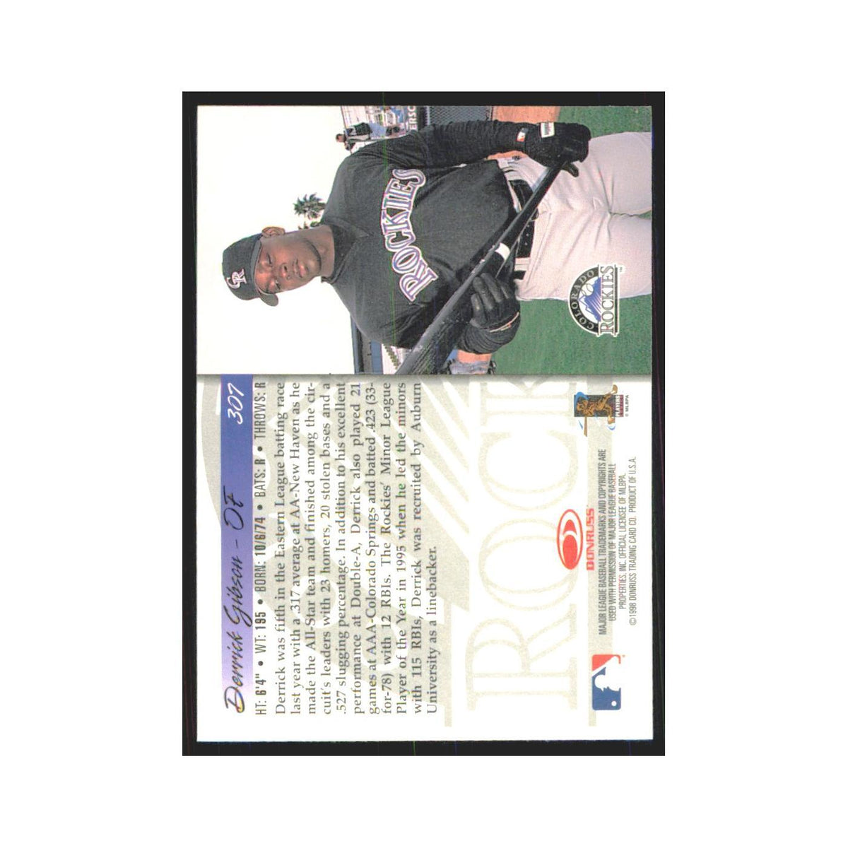 1998 Donruss Derrick Gibson RC Rockies #307