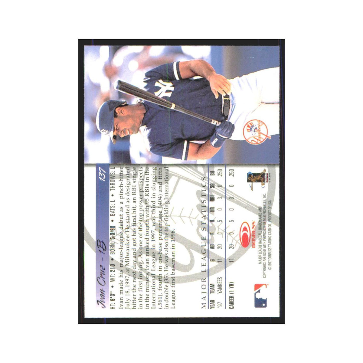 1998 Donruss Ivan Cruz Yankees #137