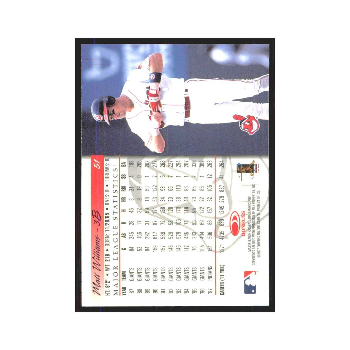 1998 Donruss Matt Williams Indians #51