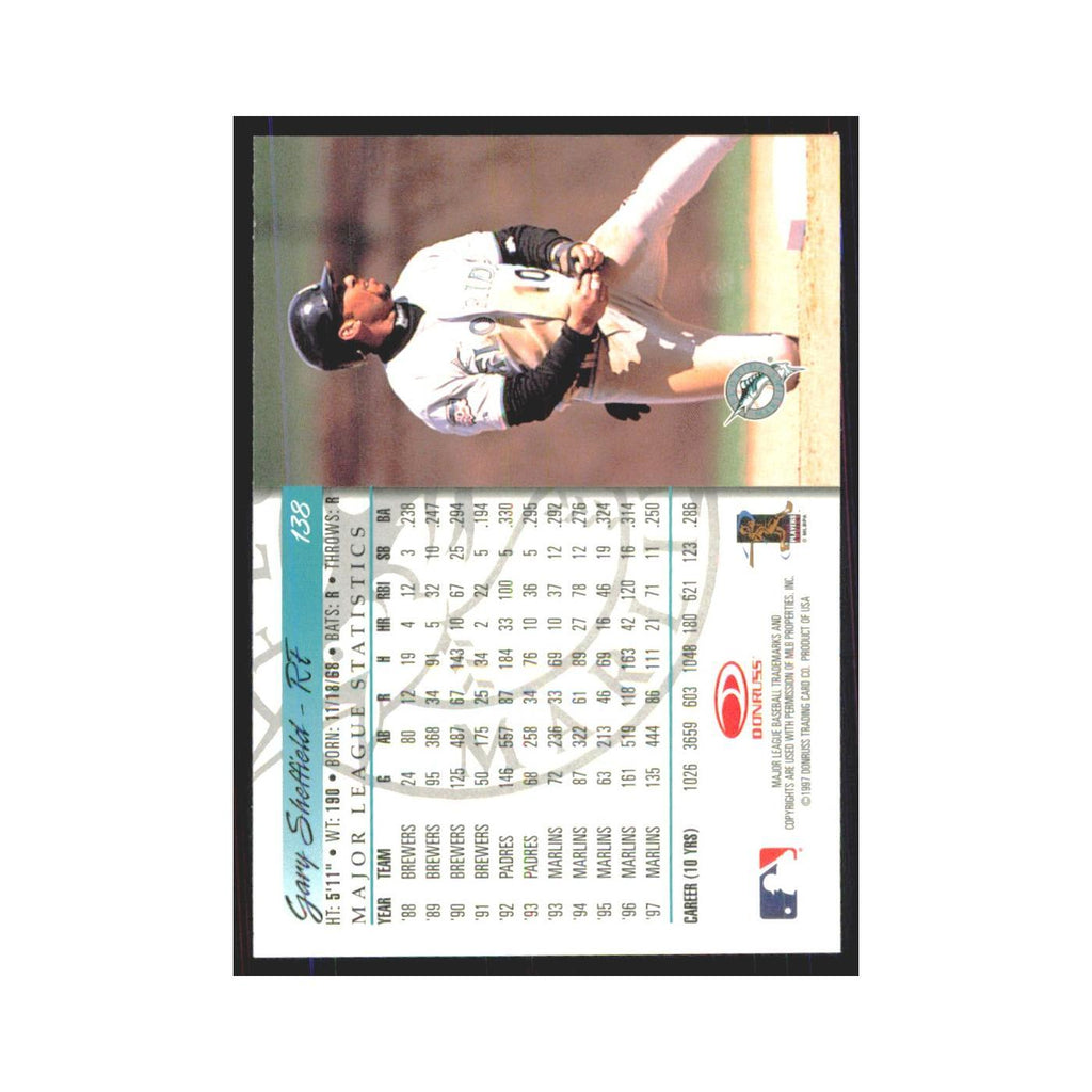 1998 Donruss Gary Sheffield Florida Marlins #138