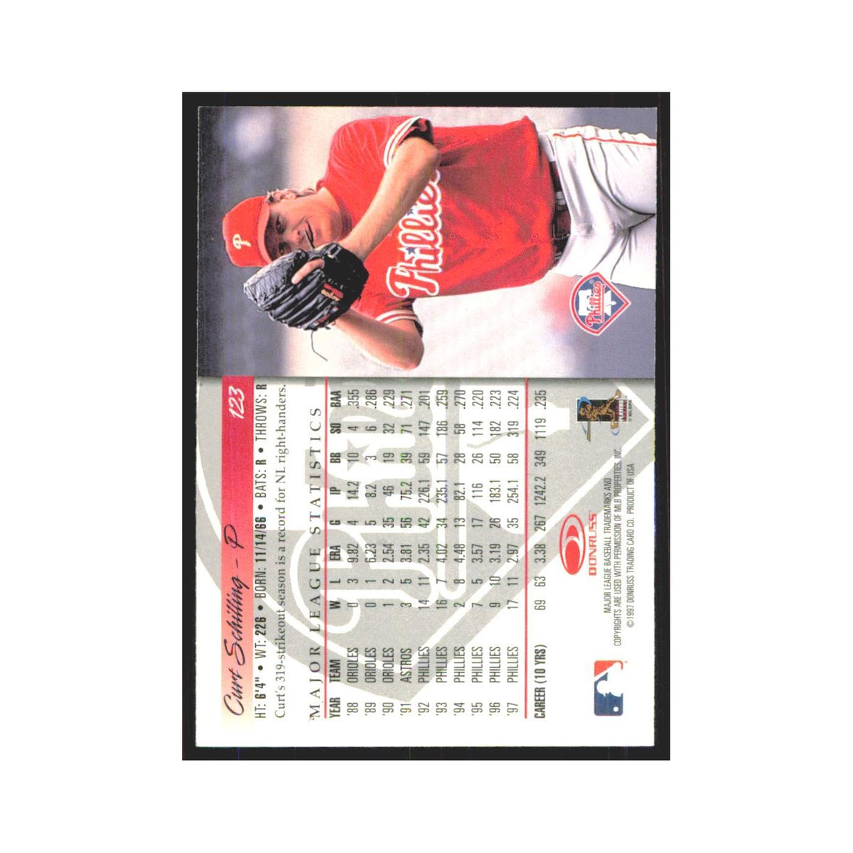 1998 Donruss Curt Schilling Phillies #123