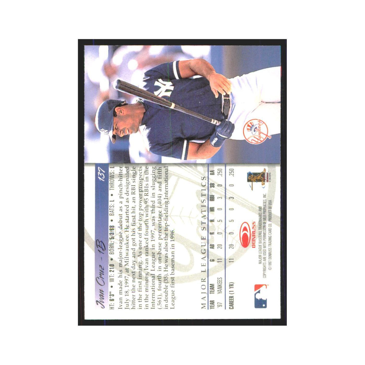 1998 Donruss Ivan Cruz Yankees #137