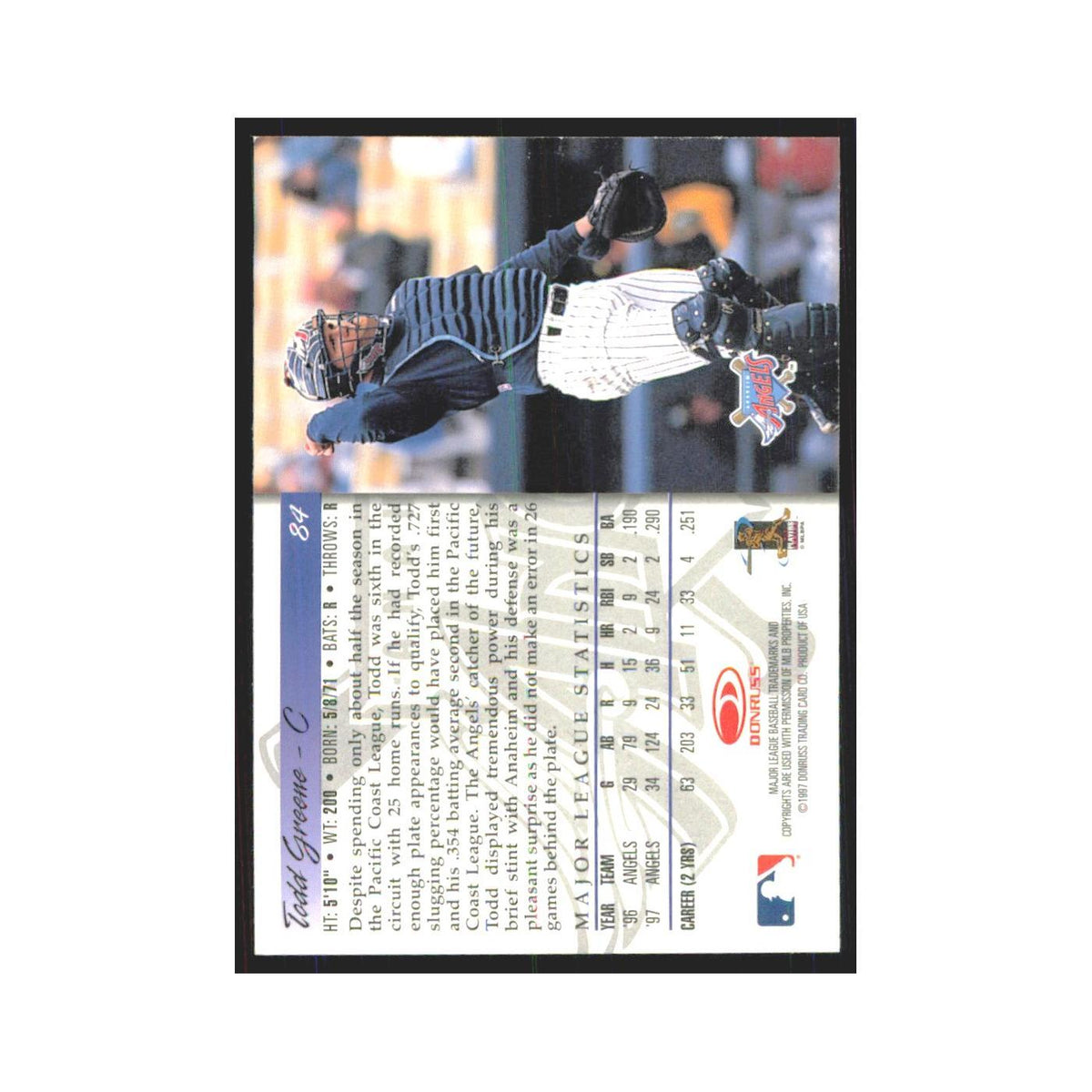 1998 Donruss Todd Greene RC Angels #84