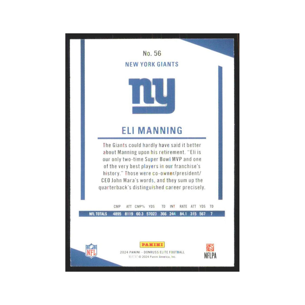 2024 Donruss Elite Eli Manning Giants #56