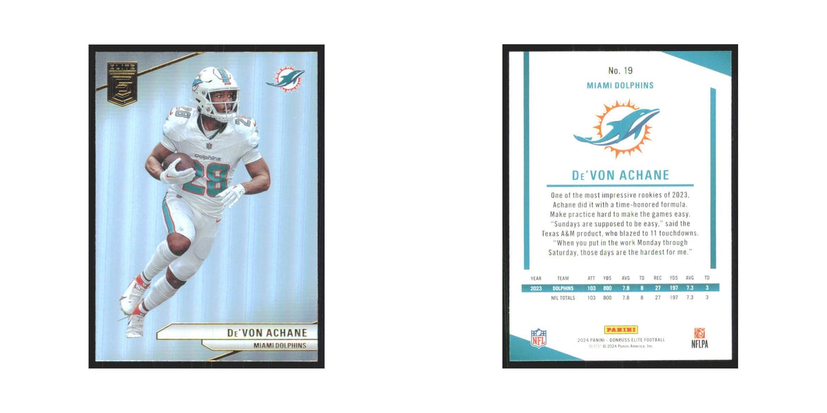 2024 Donruss Elite De'Von Achane Dolphins #19