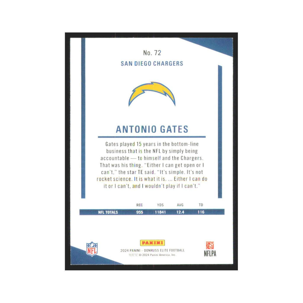 2024 Donruss Elite Antonio Gates San Diego Chargers #72