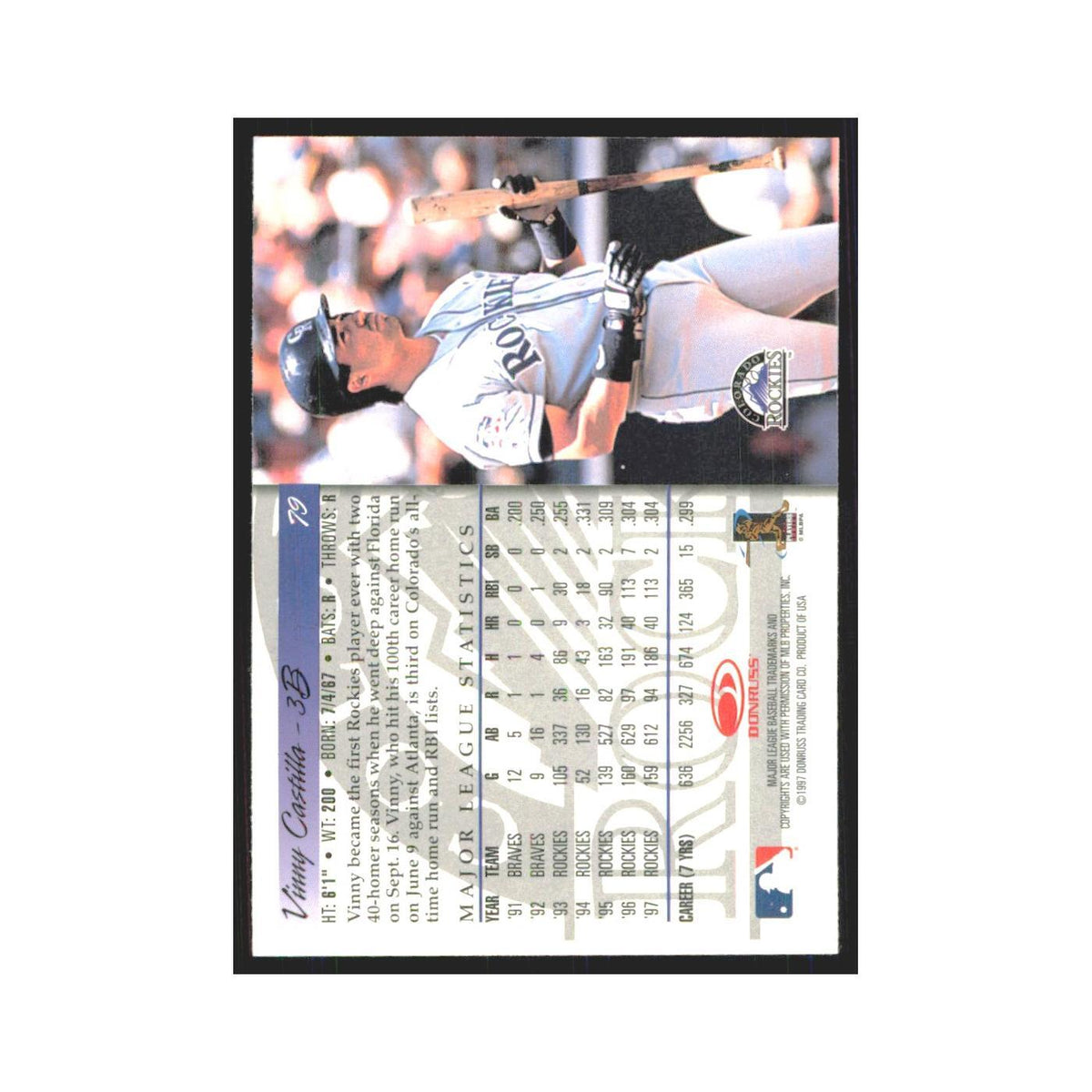 1998 Donruss Vinny Castilla Rockies #79