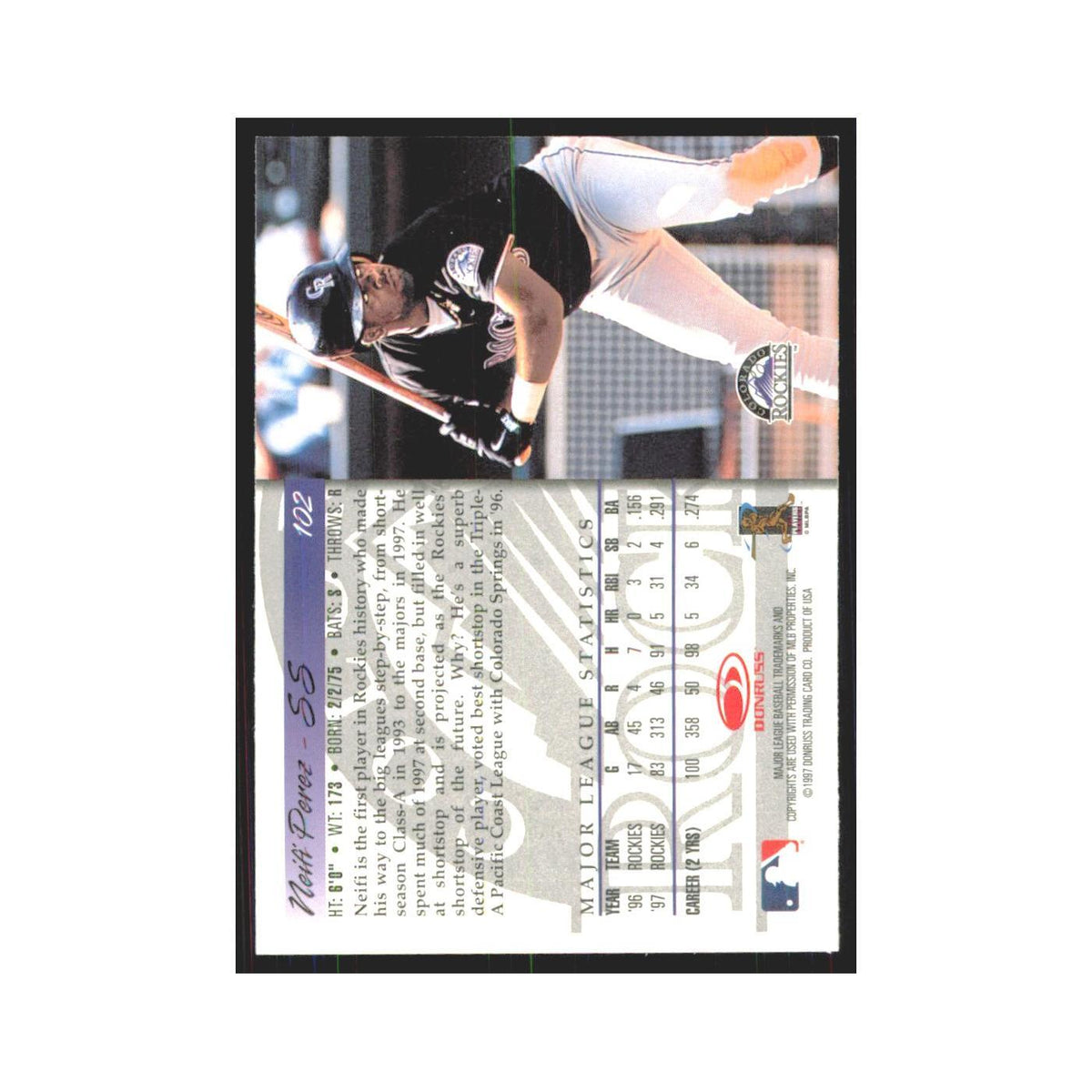 1998 Donruss Neifi Perez Rockies #102
