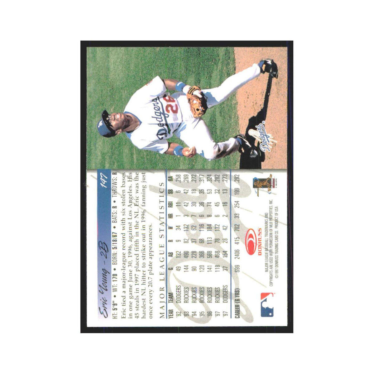 1998 Donruss Eric Young Dodgers #147