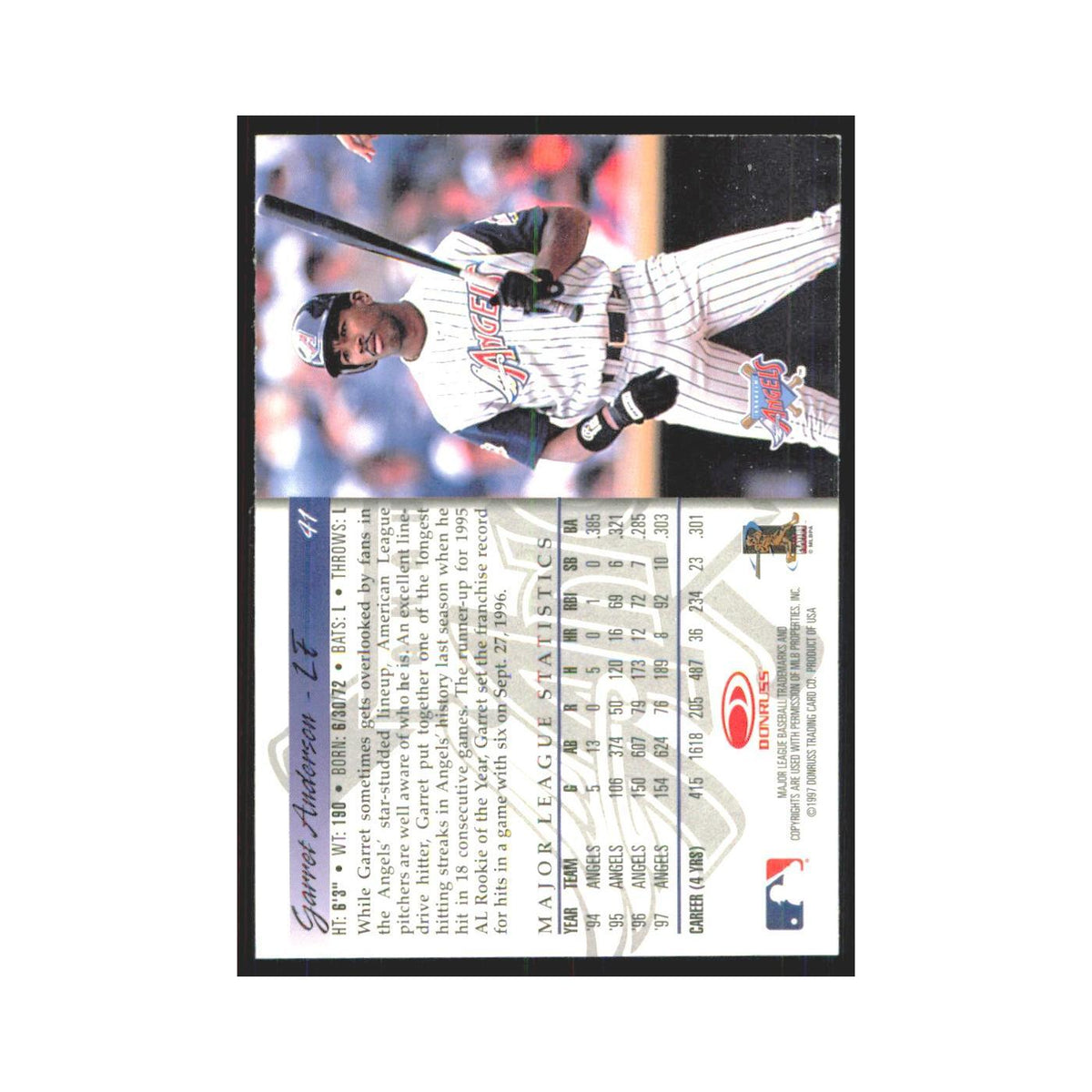 1998 Donruss Garret Anderson Angels #41