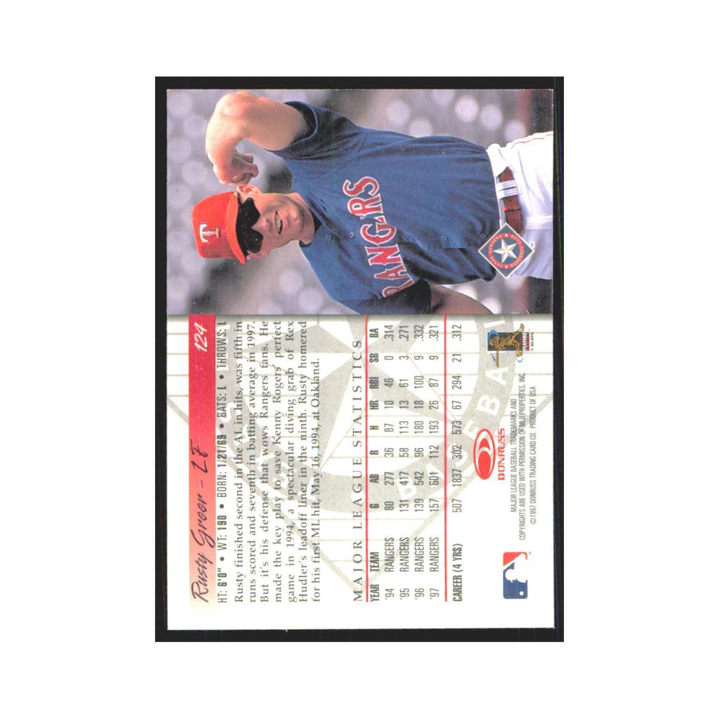 1998 Donruss Rusty Greer Rangers #124