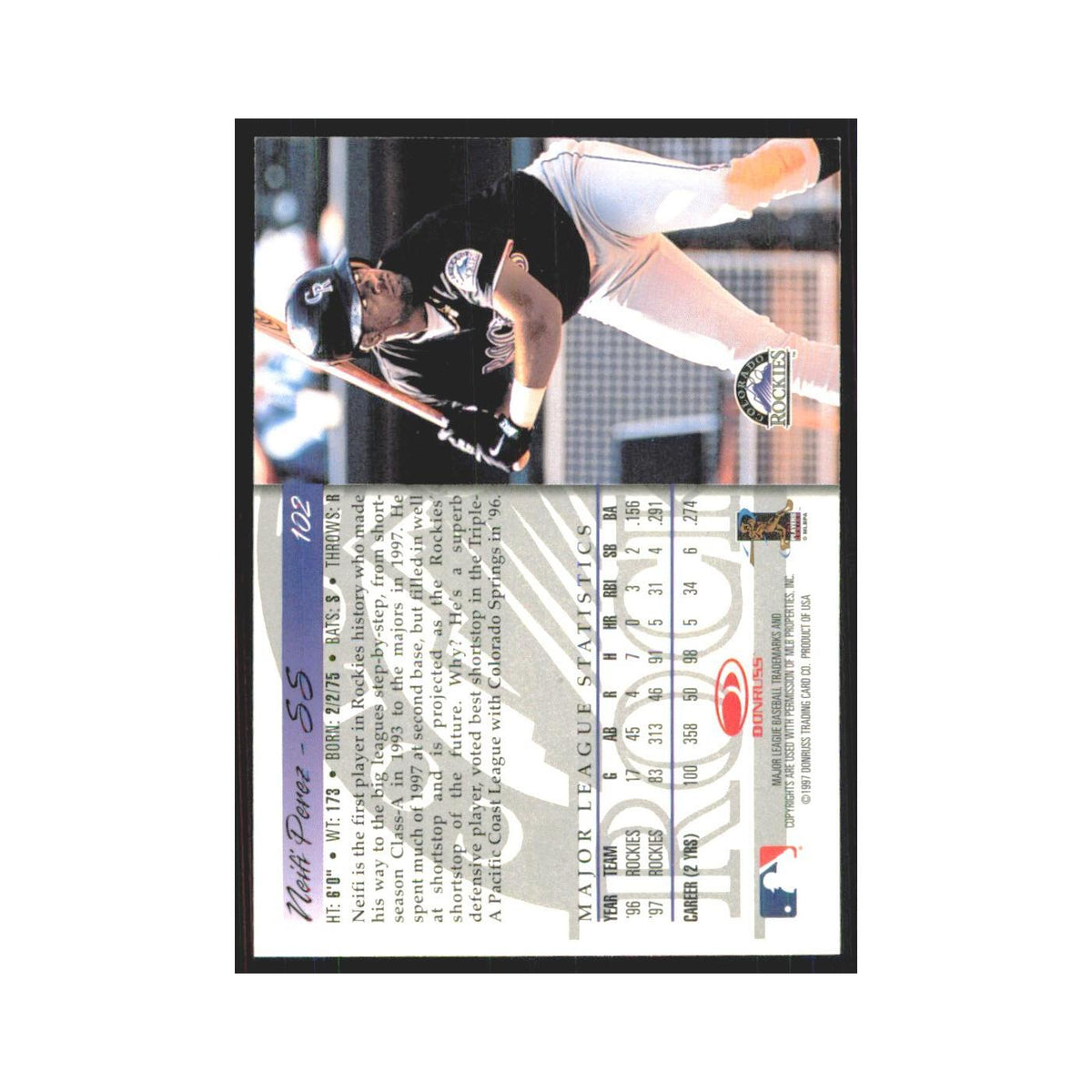 1998 Donruss Neifi Perez Rockies #102