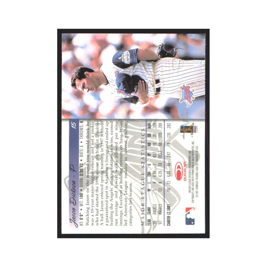 1998 Donruss Jason Dickson Angels #15