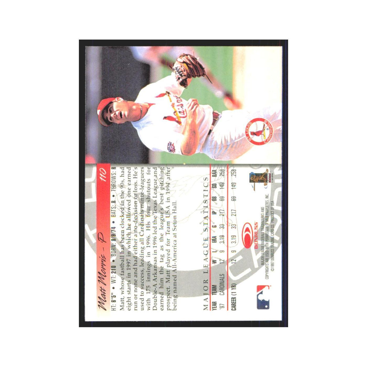 1998 Donruss Matt Morris Cardinals #110