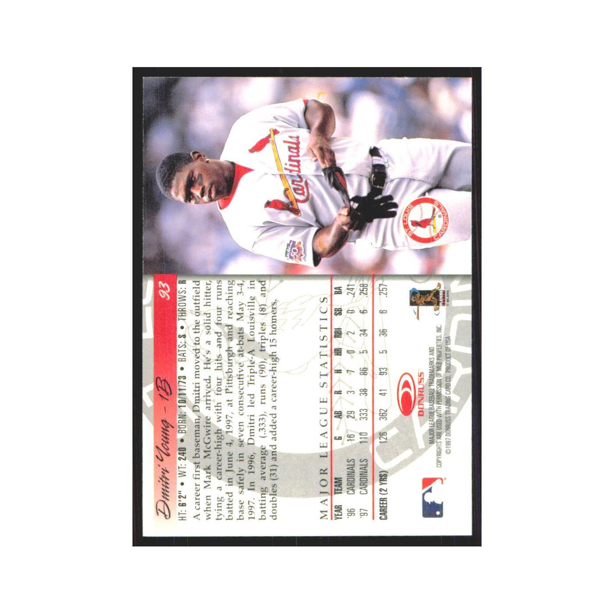 1998 Donruss Dmitri Young Cardinals #93