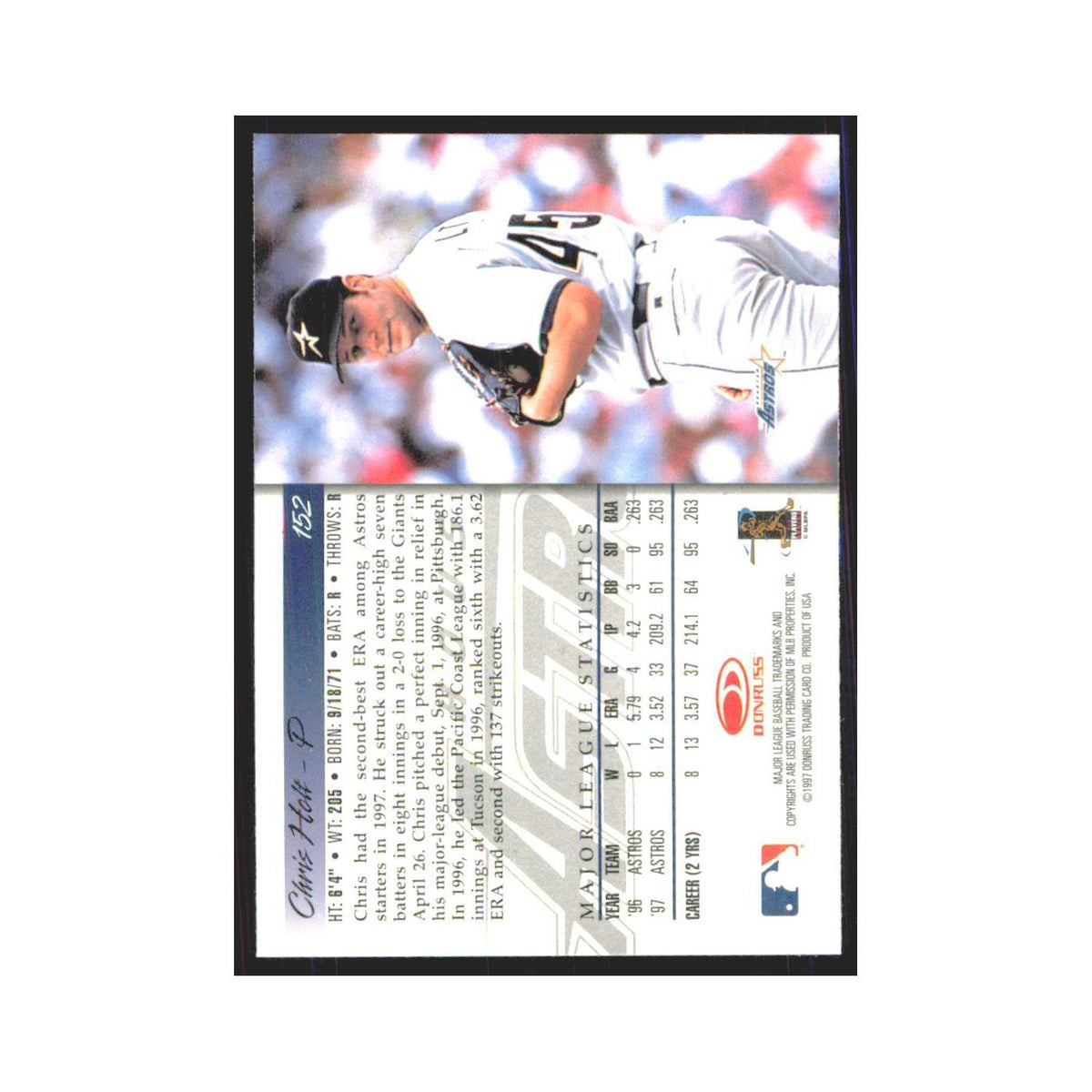 1998 Donruss Chris Holt Astros #152