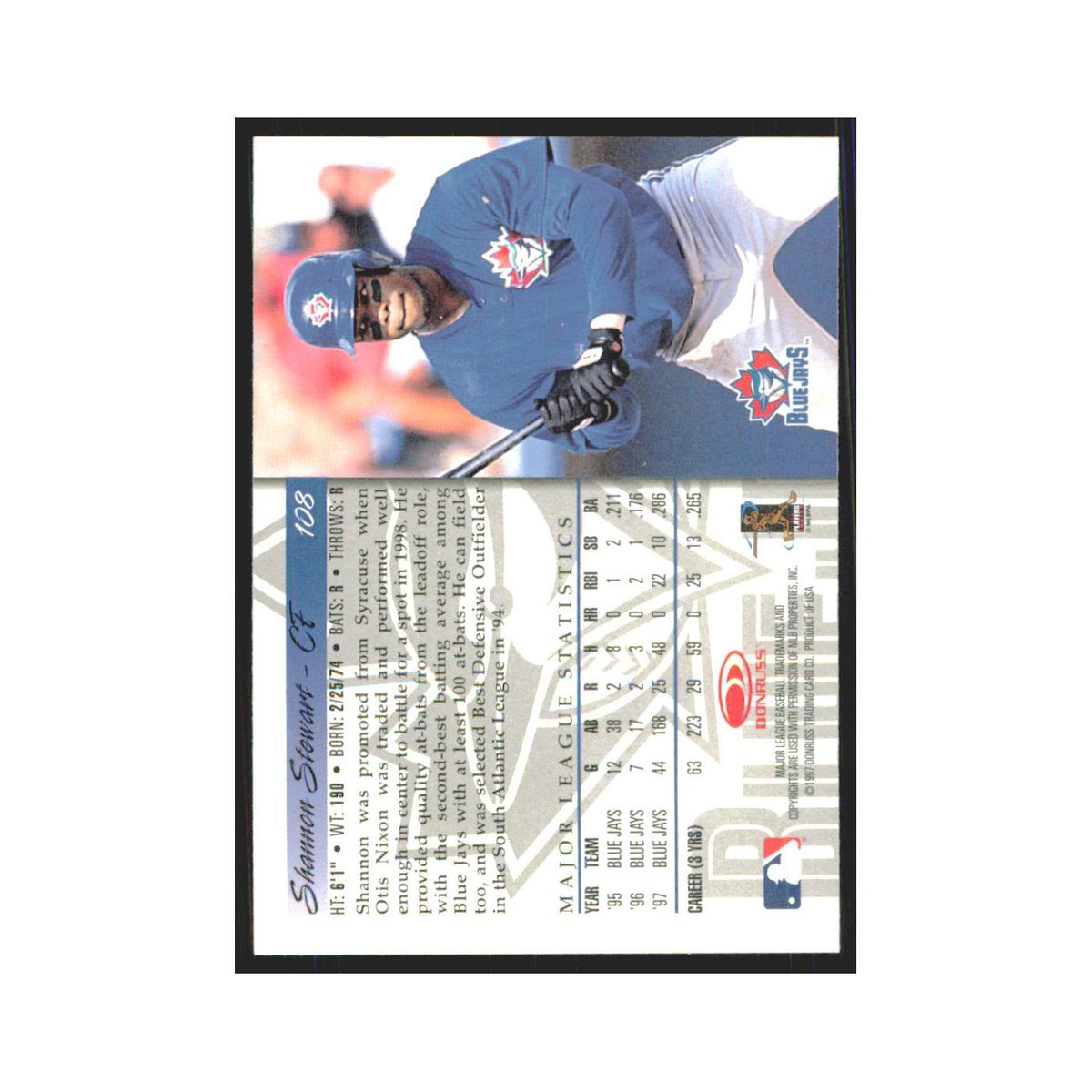 1998 Donruss Shannon Stewart Blue Jays #108
