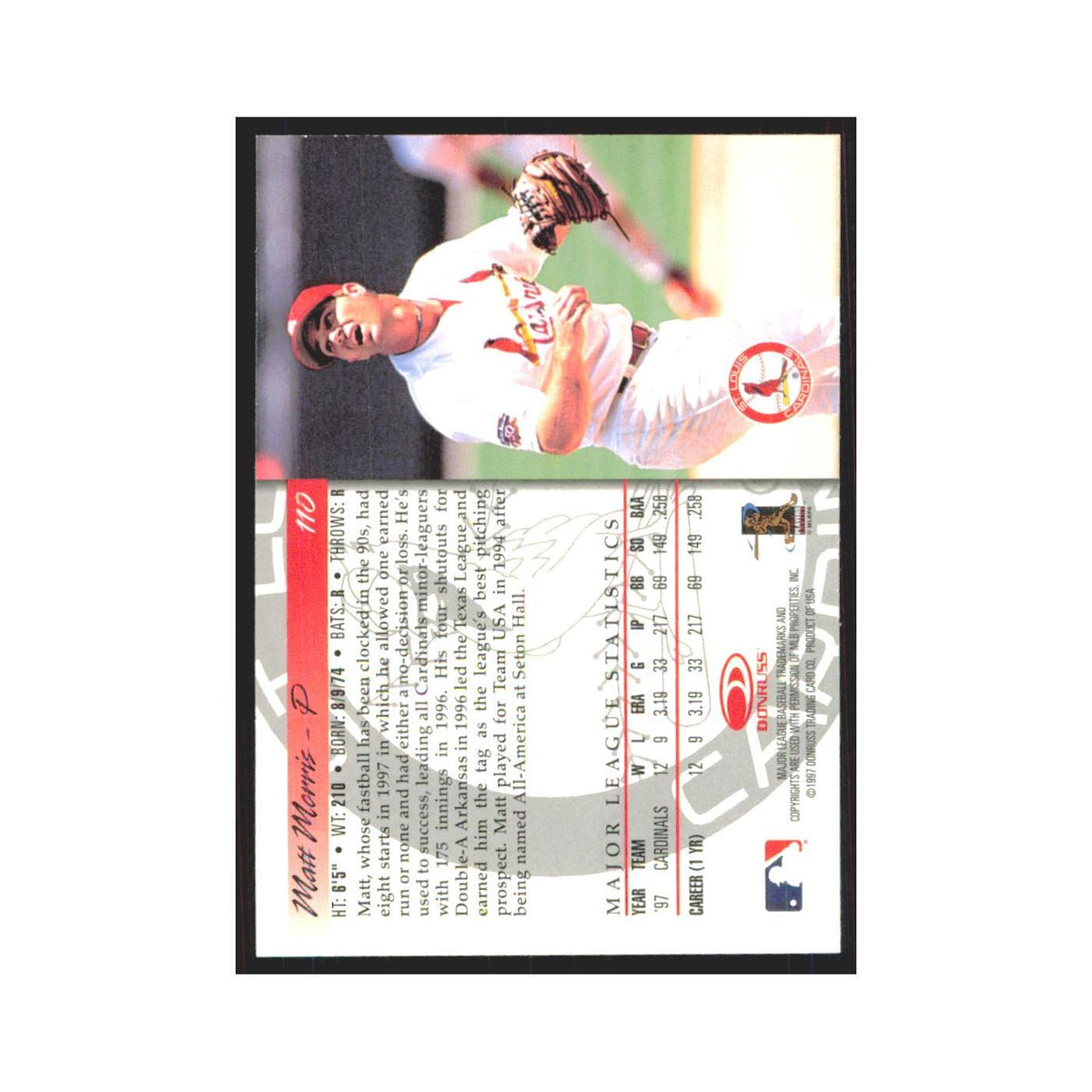 1998 Donruss Matt Morris Cardinals #110