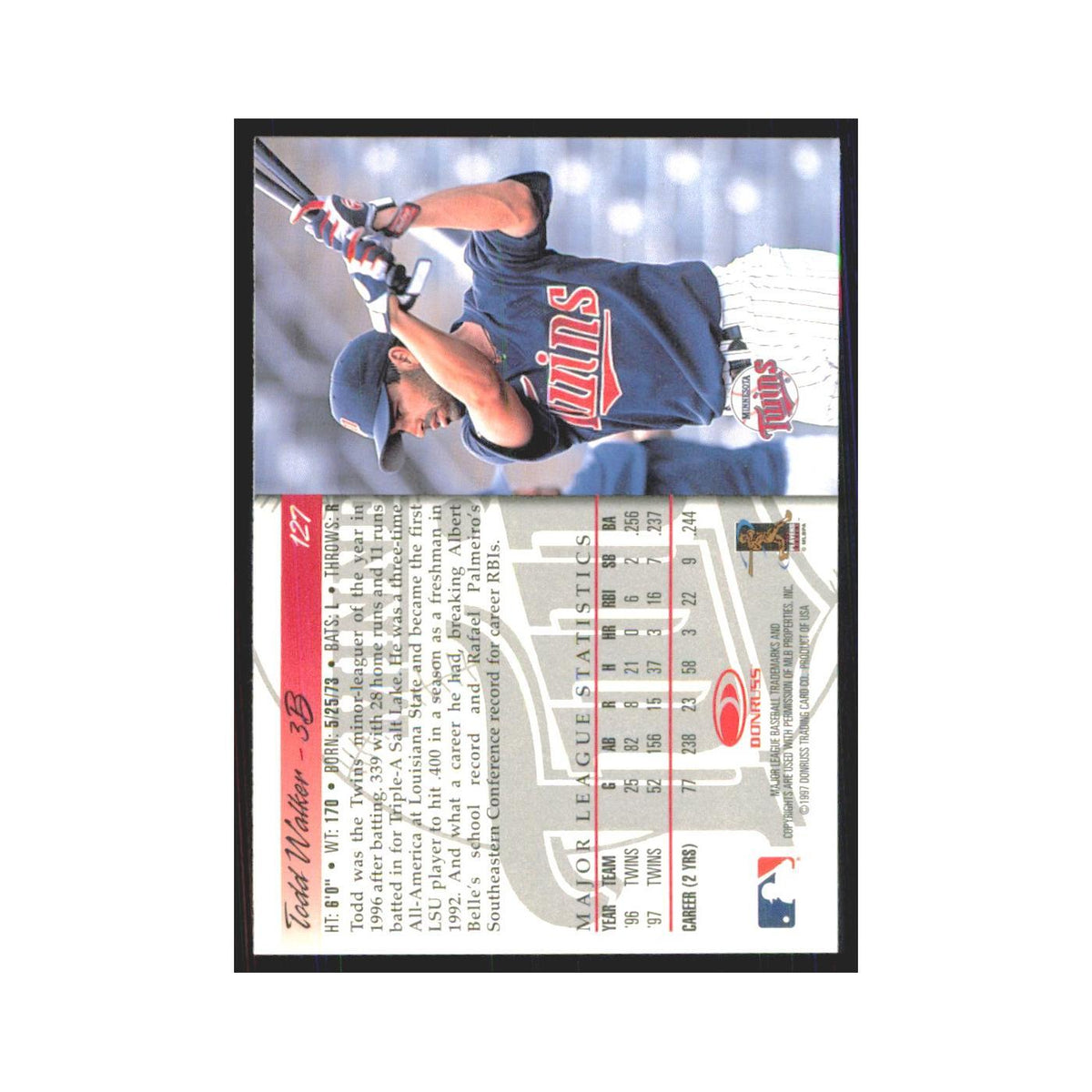 1998 Donruss Todd Walker Twins #127