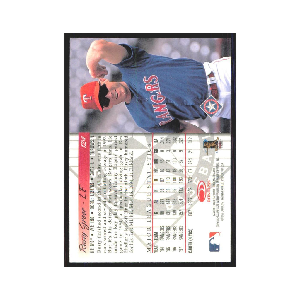 1998 Donruss Rusty Greer Rangers #124