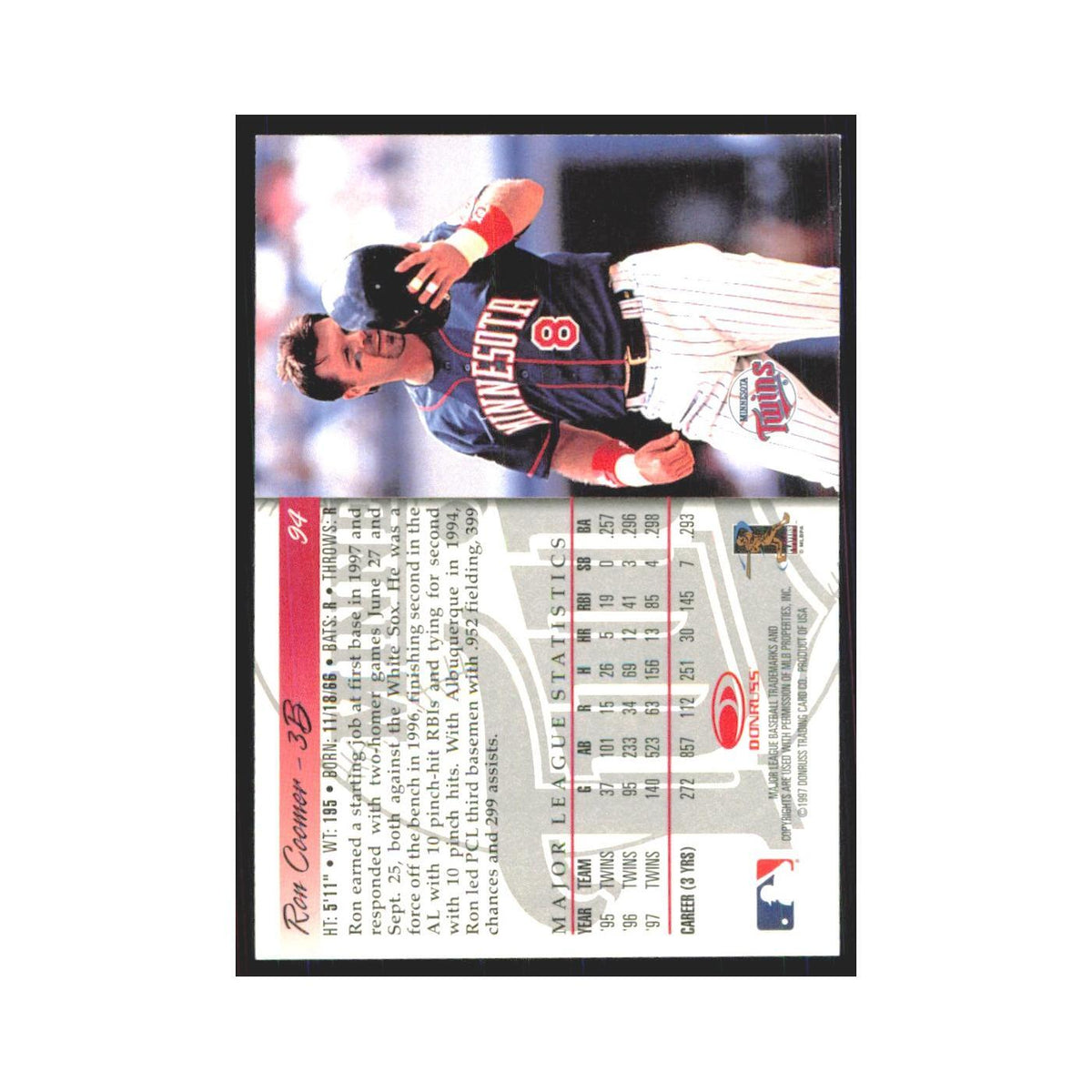 1998 Donruss Ron Coomer Twins #94
